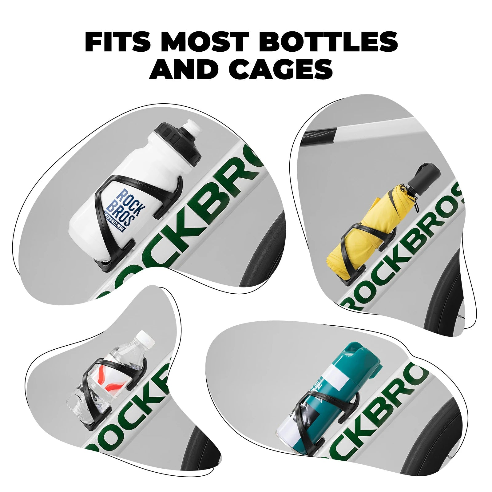 PC lightweight bike bottle cage 2 pack wide opening design