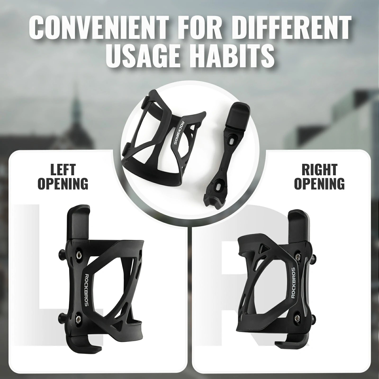 Bike bottle cage side open holder for road and mountain bikes