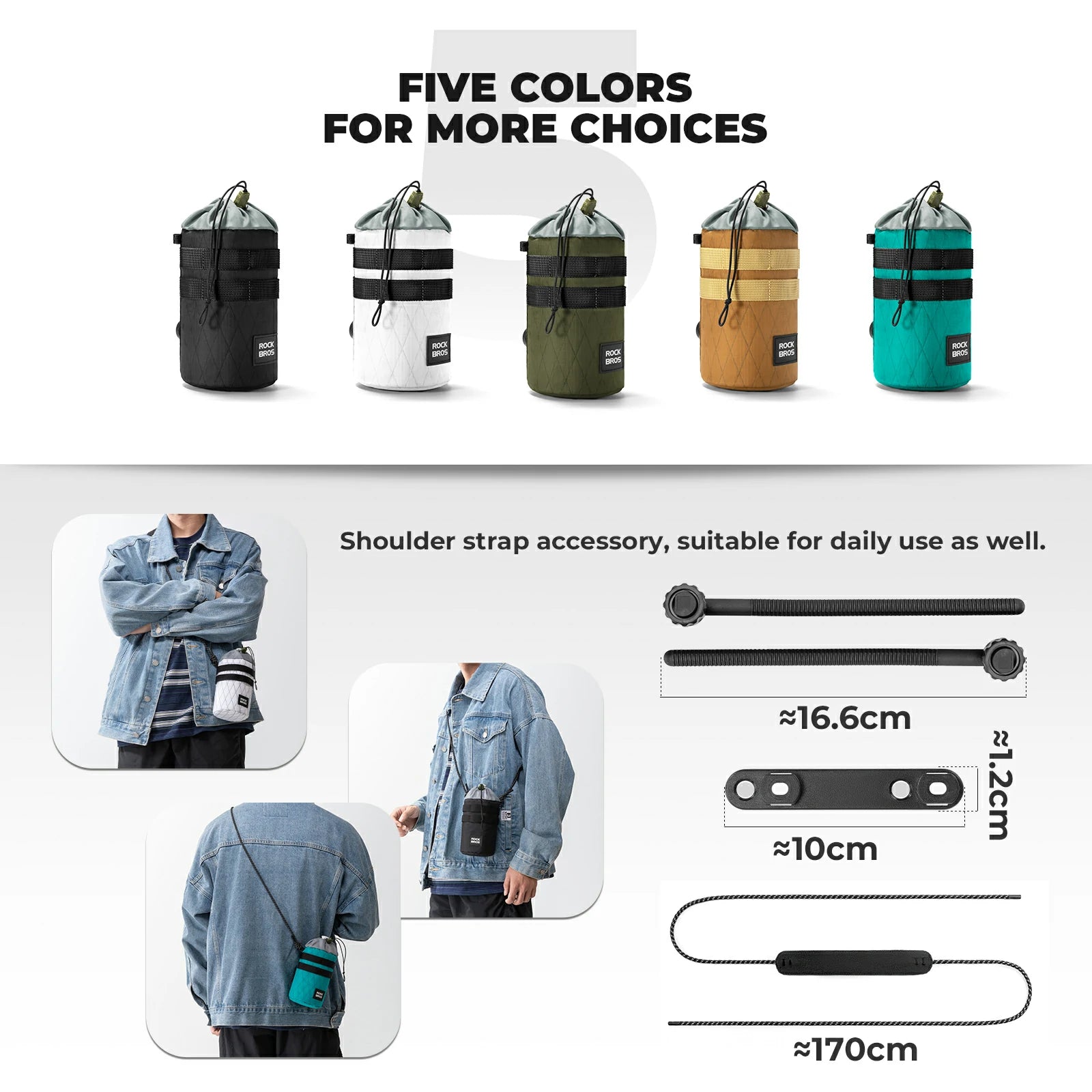 Lightweight bike bottle bag for folding bike and scooter use