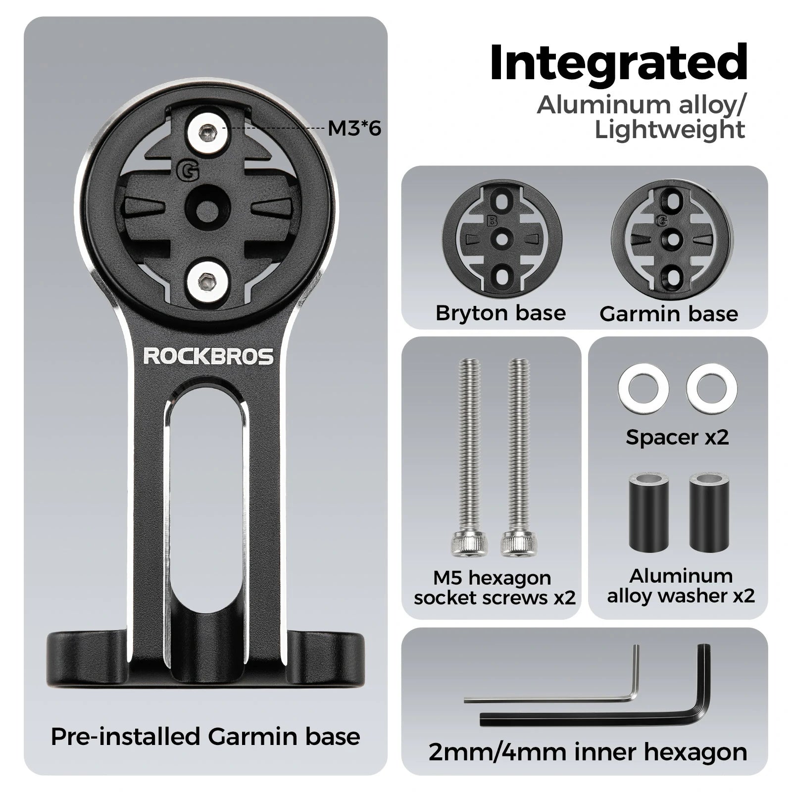 Out front handlebar mount for Garmin and Bryton bike computers
