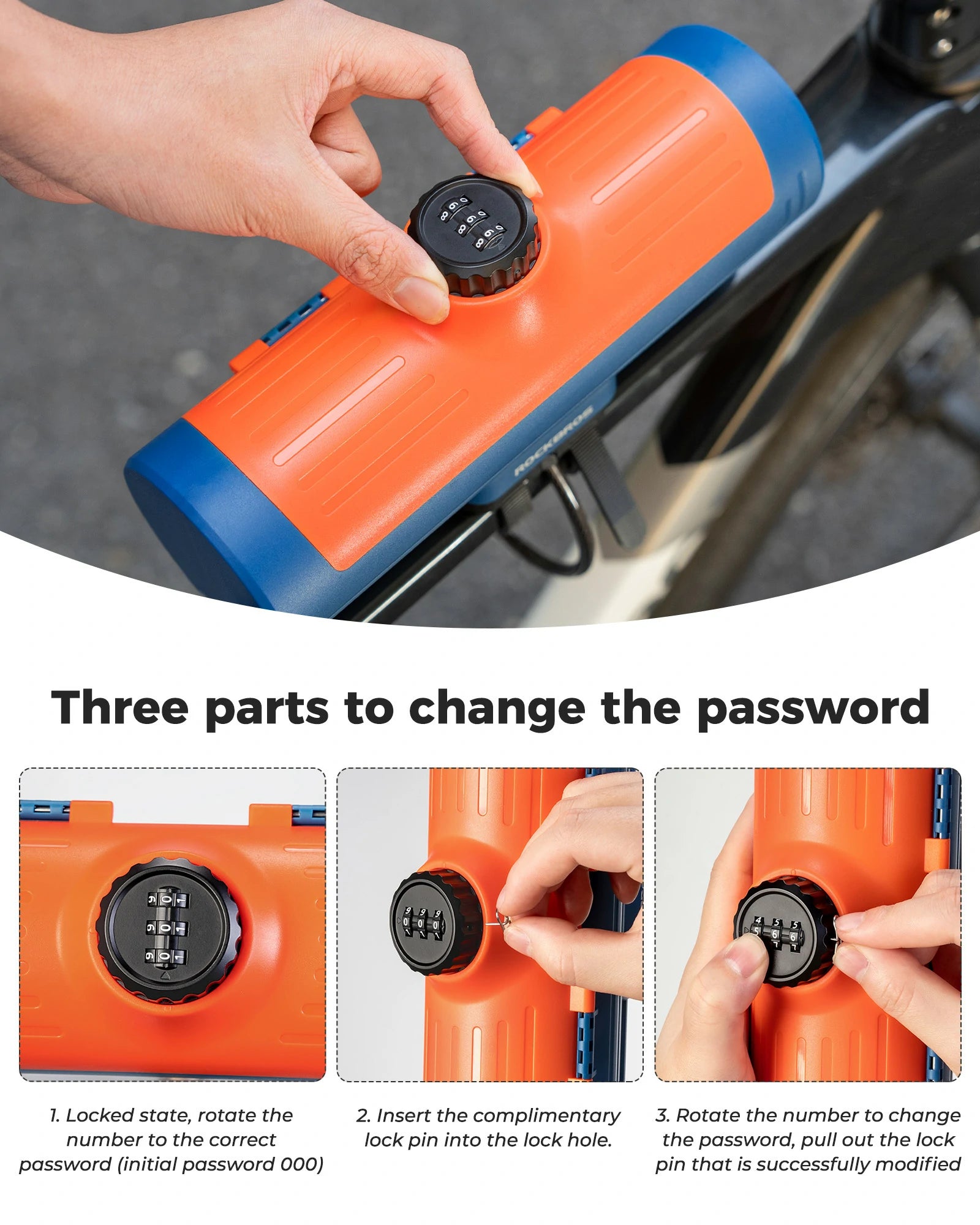 ROCKBROS bike frame box lockable waterproof 0.7L
