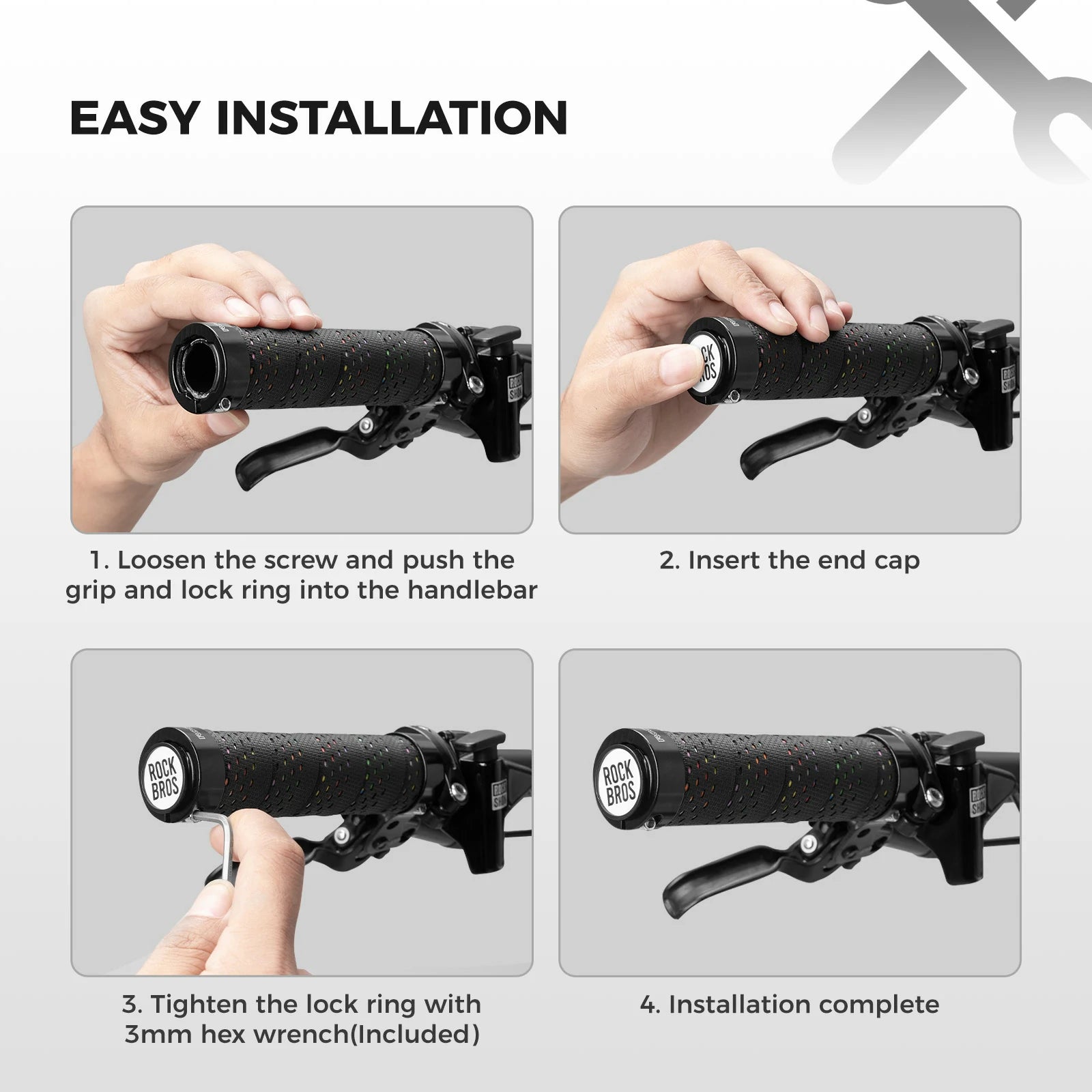 ROCKBROS bike handlebar grips double lock non-slip universal