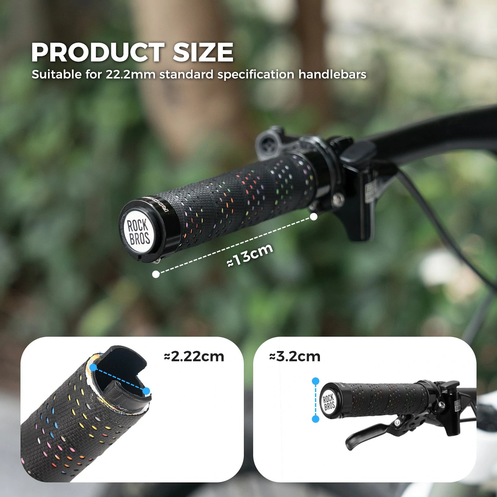 ROCKBROS bike handlebar grips double lock non-slip universal