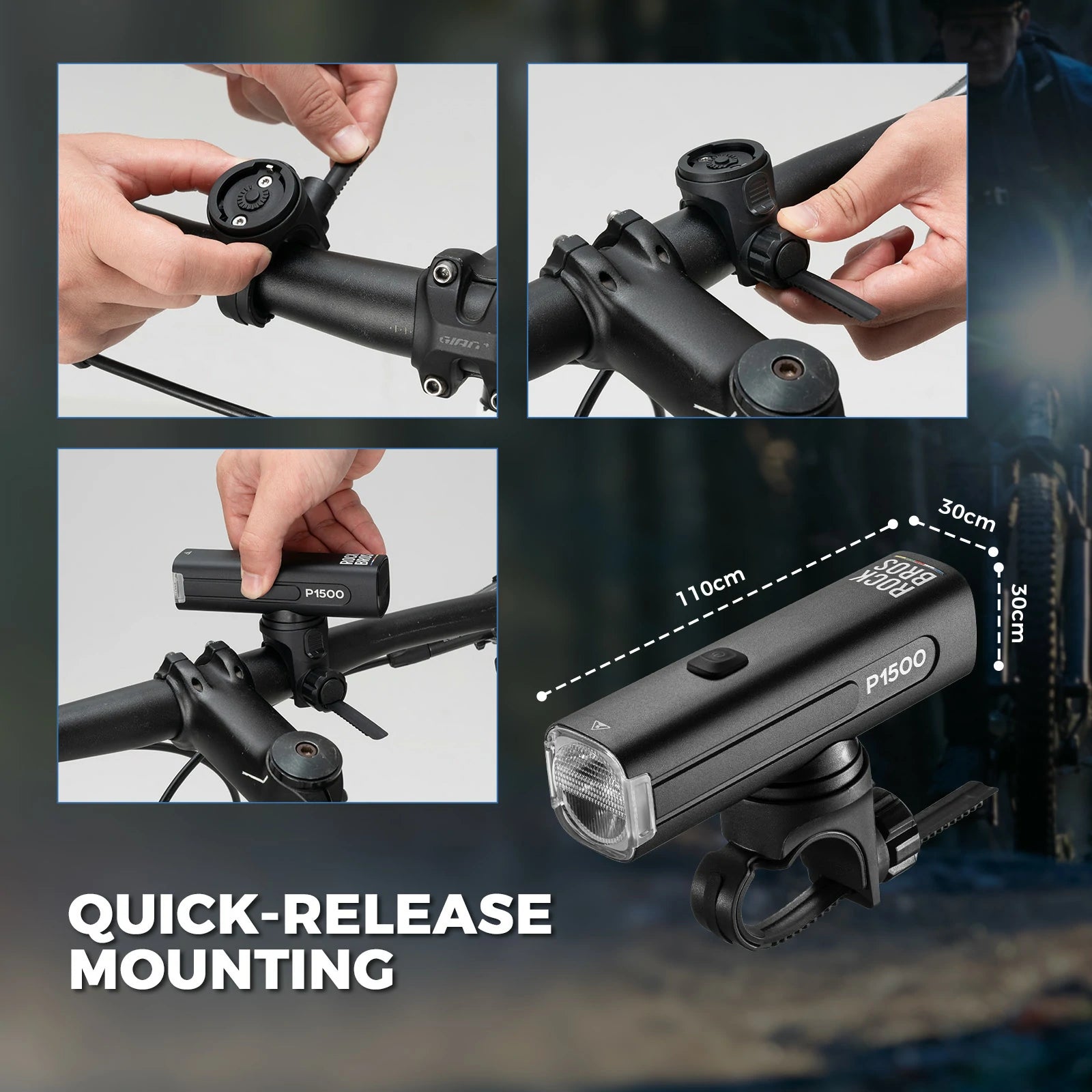 Up to 1500 Lumens Bike Headlight#Size_1500ml