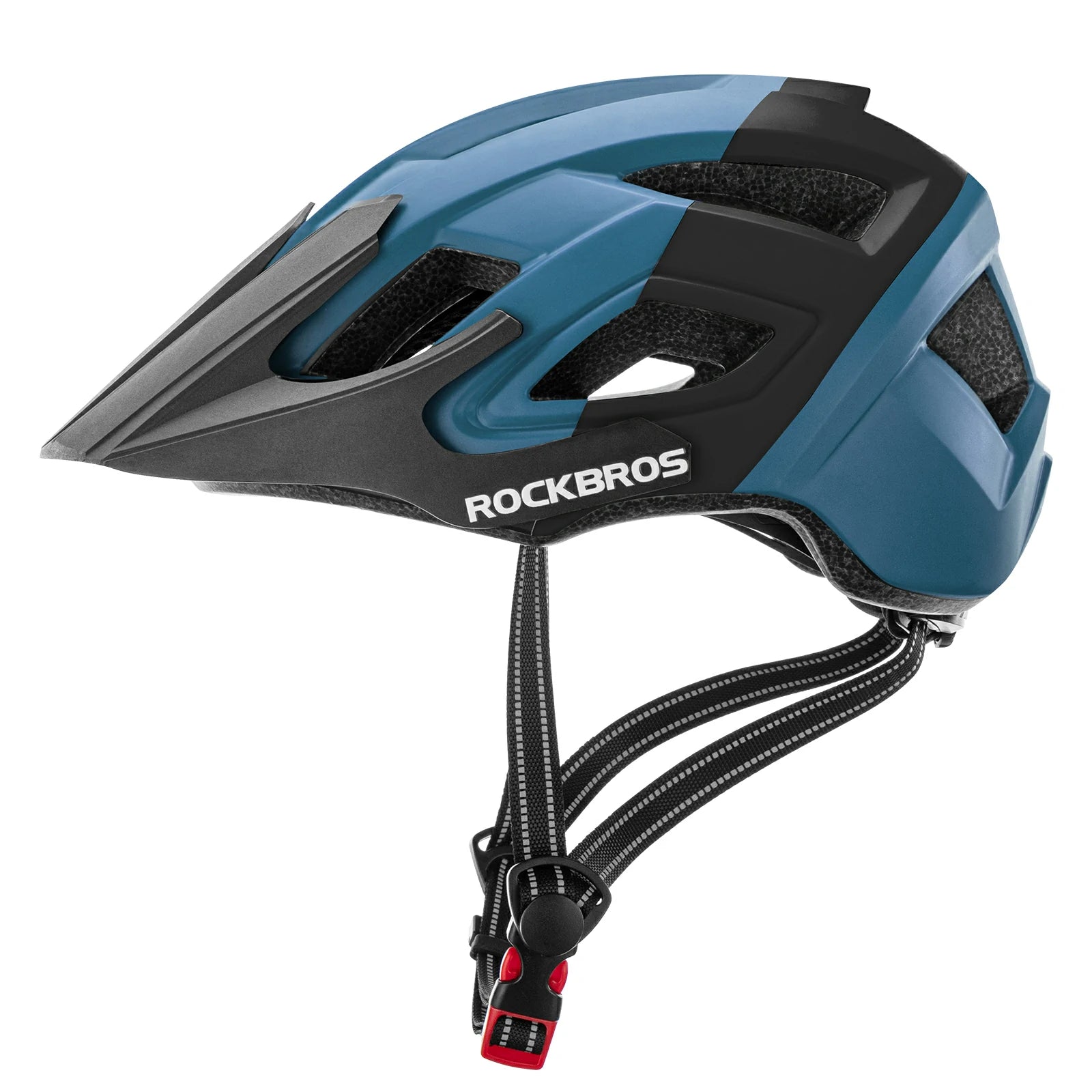 Adult bike helmet 58-62cm, safe lightweight cycling helmet for road and MTB#Color_Black Blue