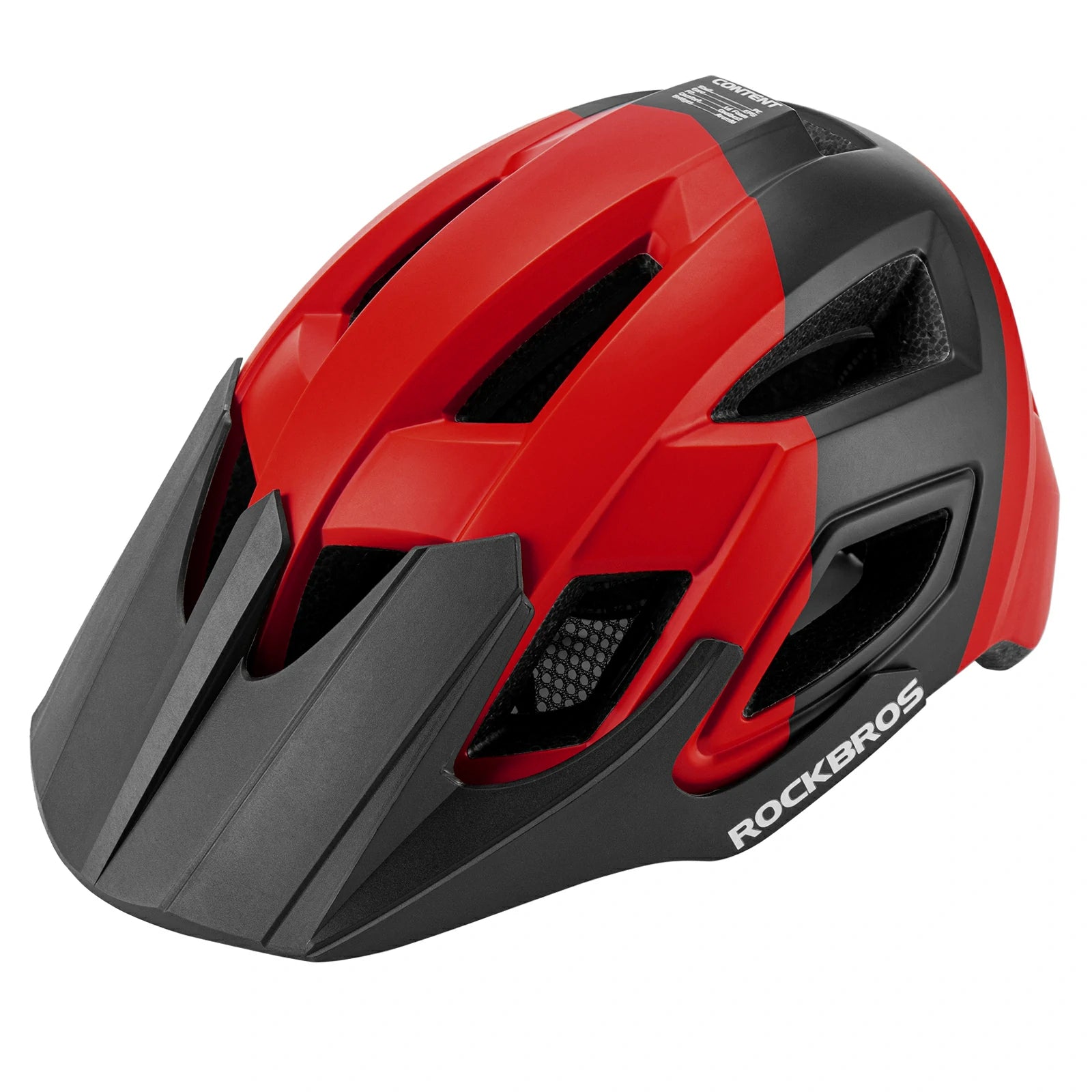 Adult bike helmet 58-62cm, safe lightweight cycling helmet for road and MTB#Color_Black Red