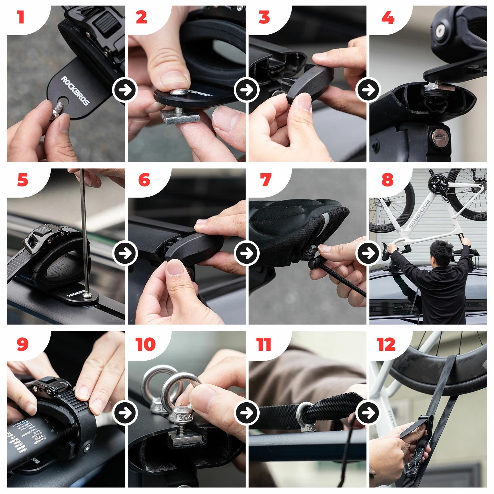 ROCKBROS bike inverted carrier rack with fork mount easy installation