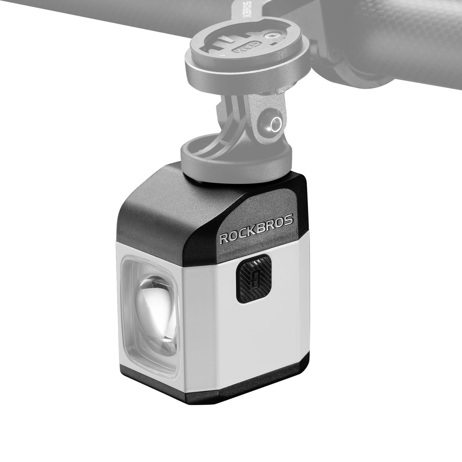 rockbros 1600-lumen bike light with handlebar remote and digital-display #Color_White