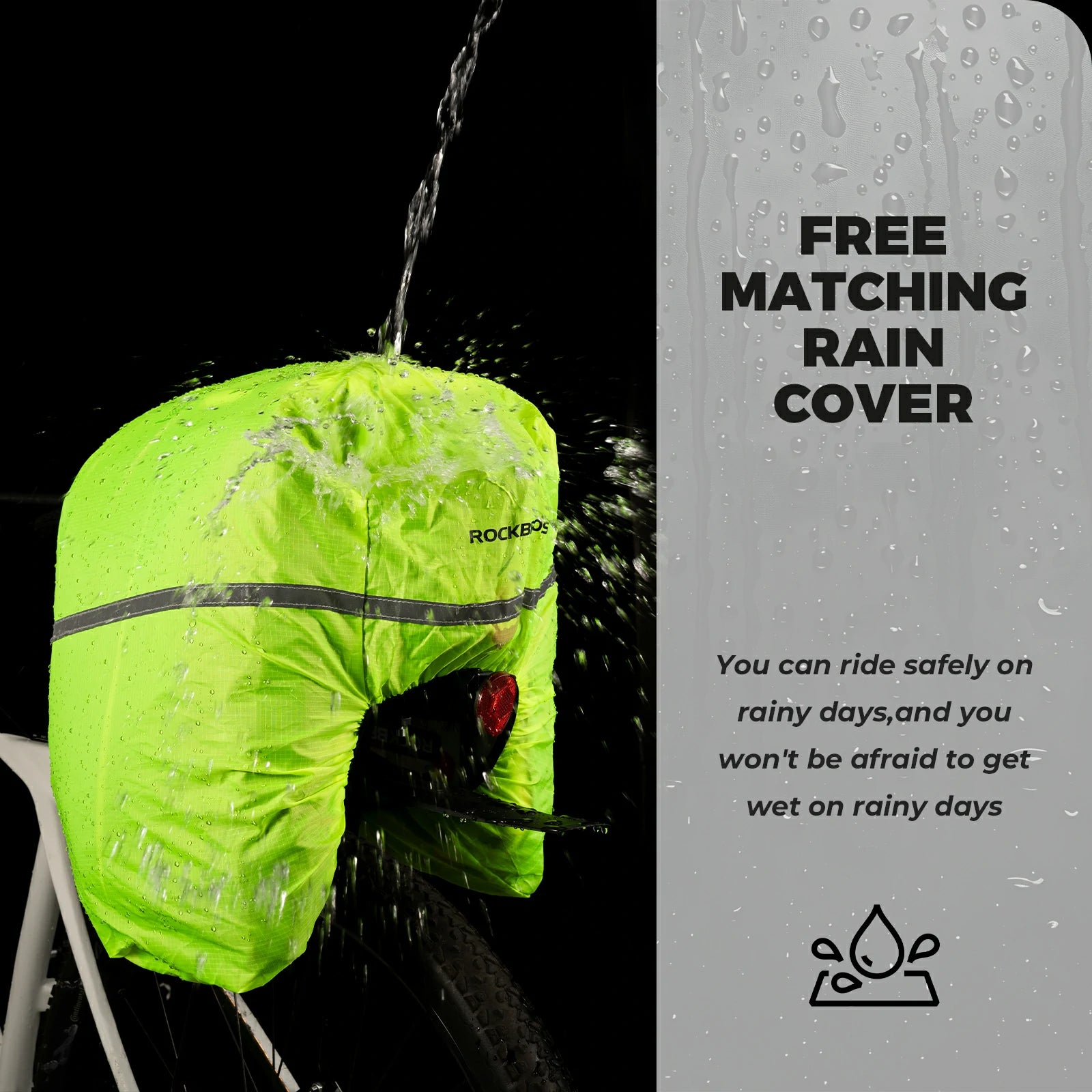 ROCKBROS bike pannier bag double side storage with rain cover 17L-35L