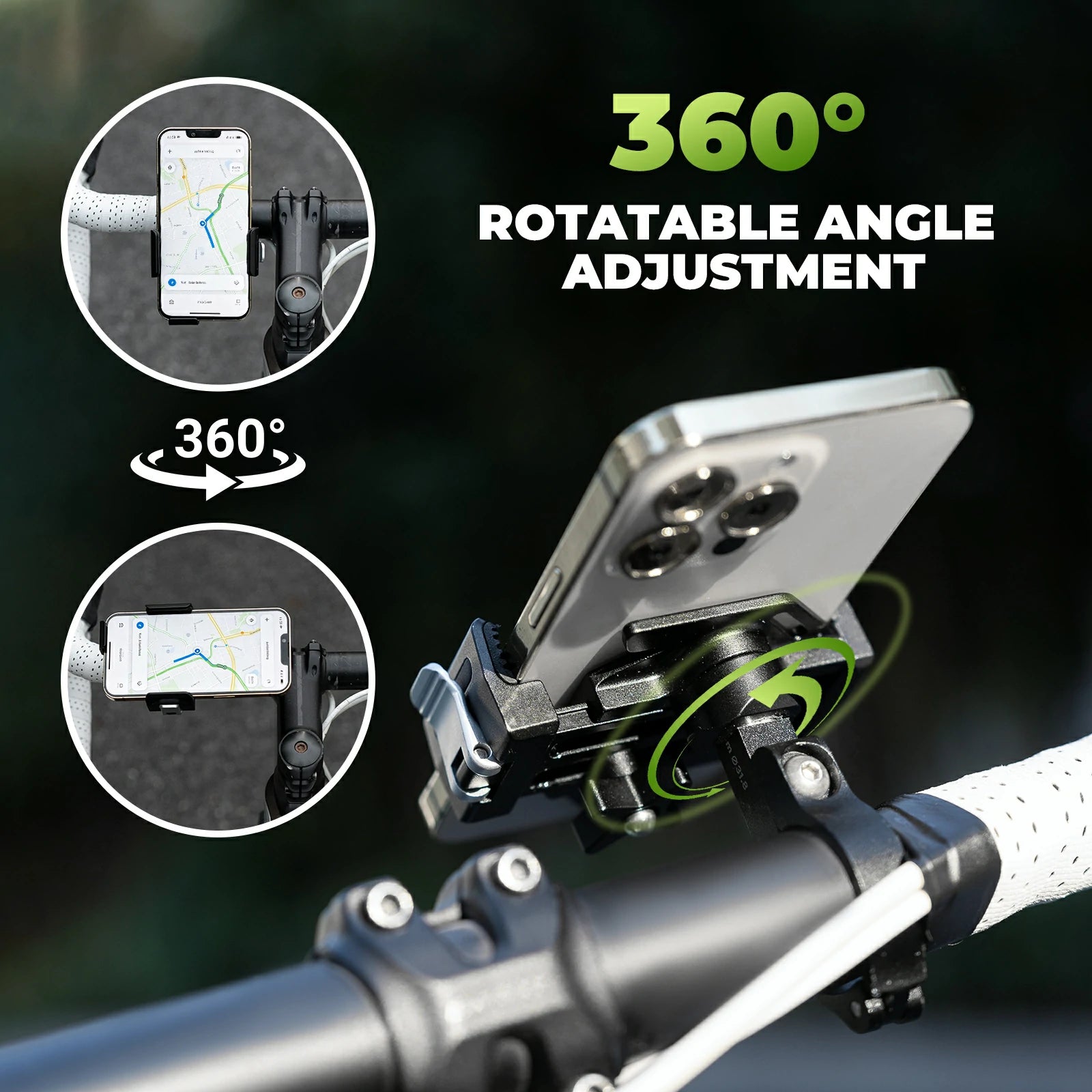ROCKBROS bike phone holder 360 rotatable aluminium alloy mount