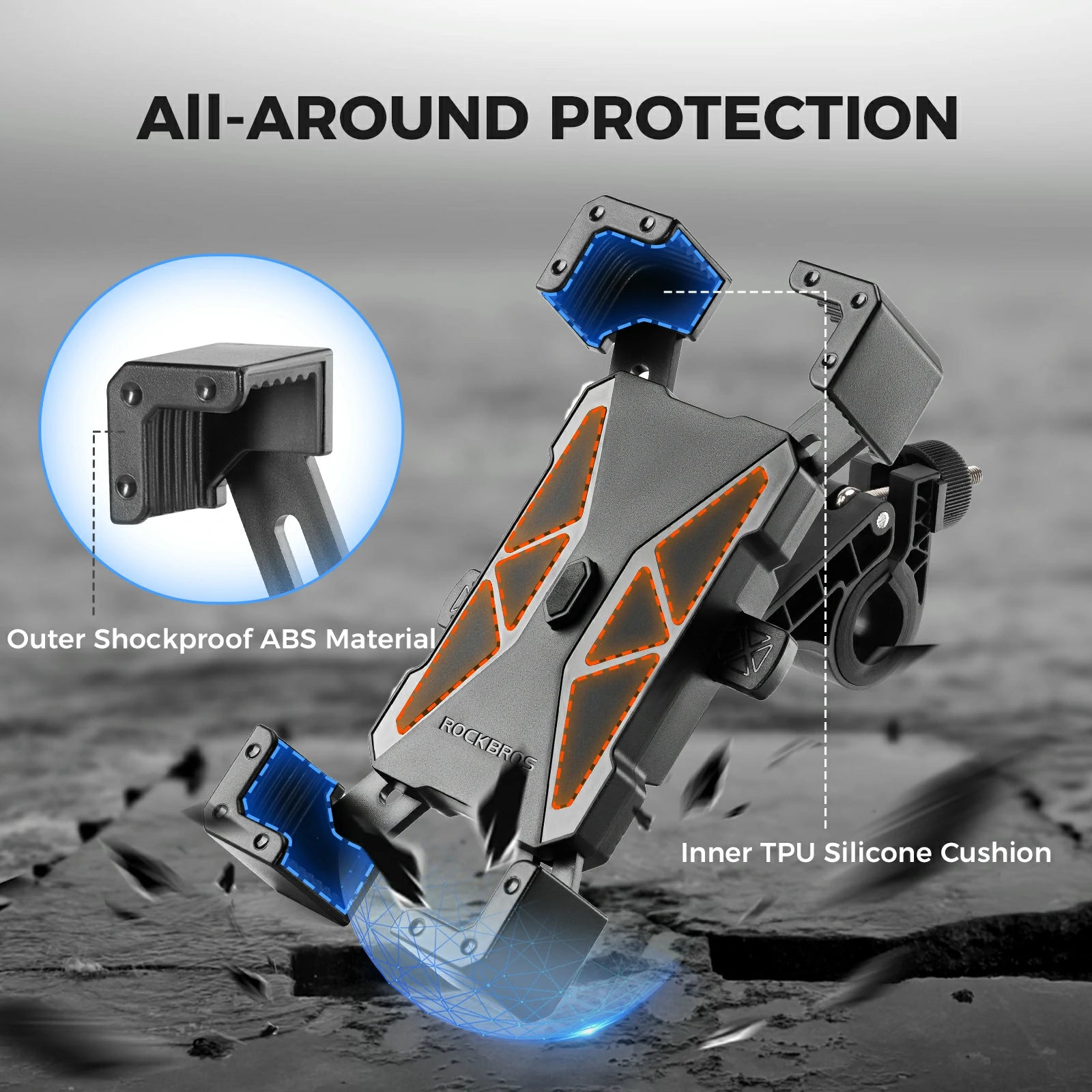 360 degree rotating bike phone holder for iPhone or smartphone