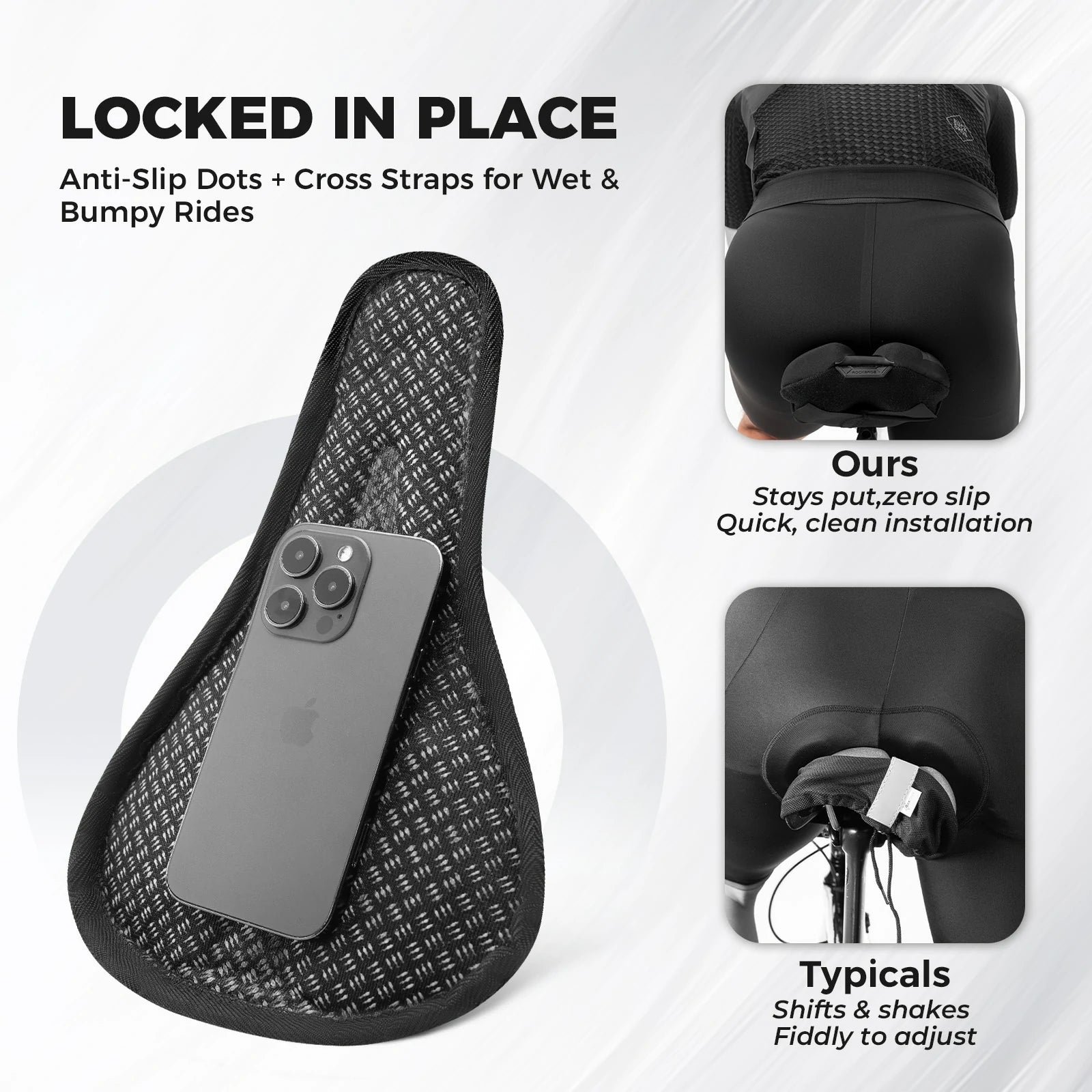 ROCKBROS bike seat cushion cover with 3d-printed shock absorption