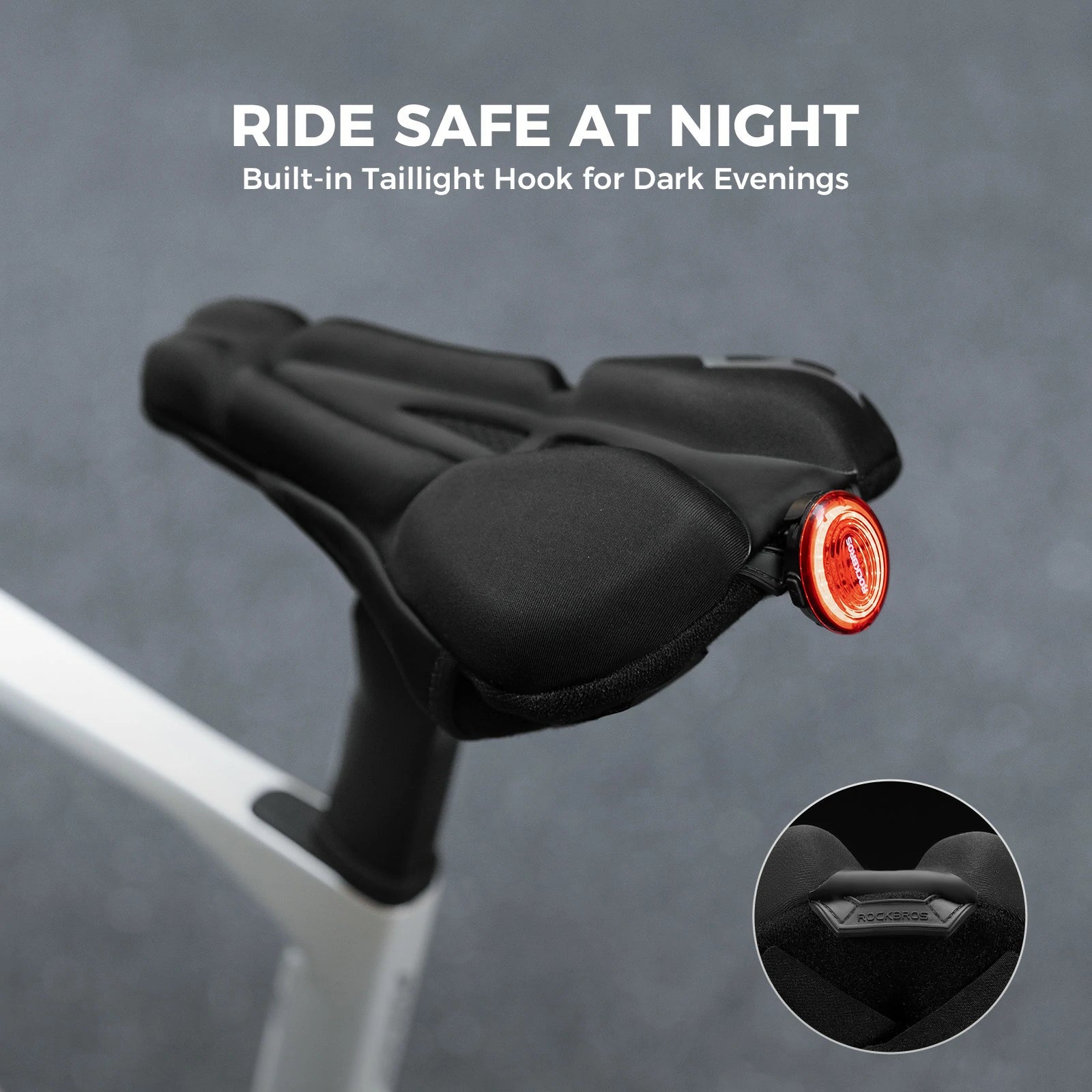 ROCKBROS bike seat cushion cover with 3d-printed shock absorption