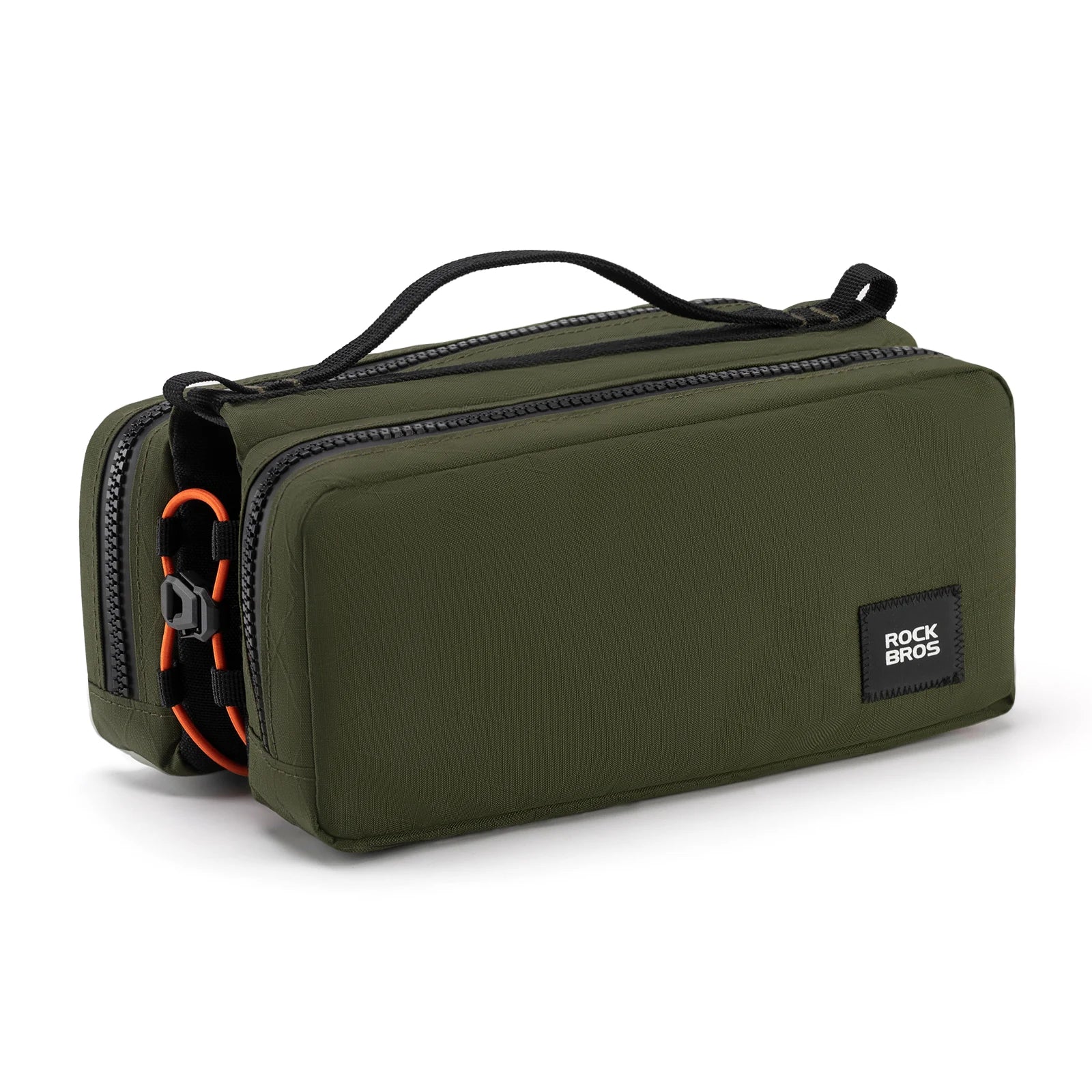 Bike Top Tube Bag with Dual Side Pockets and Shoulder Strap#Color_green