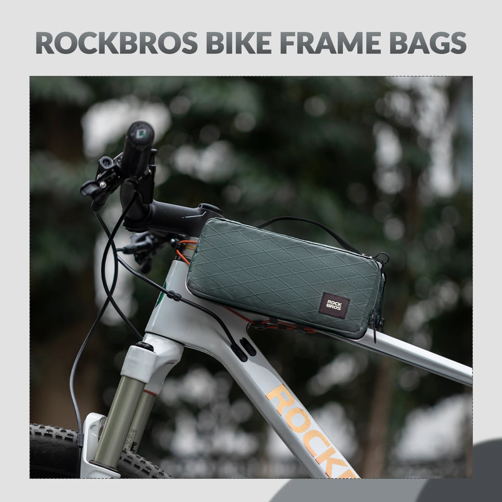 Bike Top Tube Bag with Dual Side Pockets and Shoulder Strap#Color_Light Green