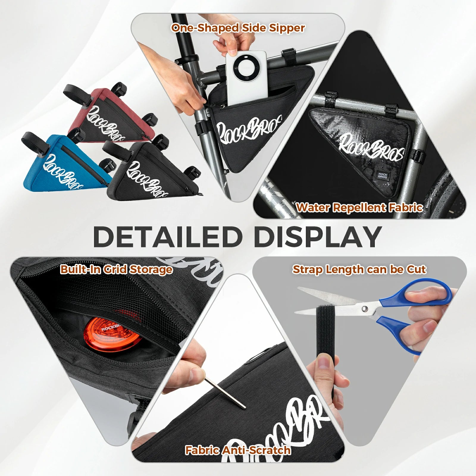 Bike Triangle Frame Bag Small Cycling Tool Essentials Storage 0.8L#Capacity_0.8L
