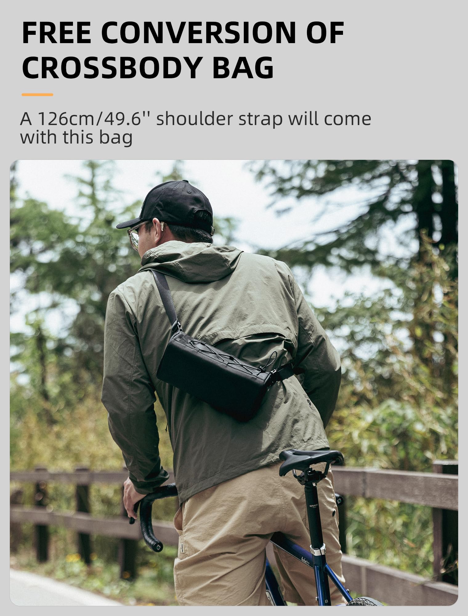 ROCKBROS Bicycle Handlebar Bag with Shoulder Strap 1.5L