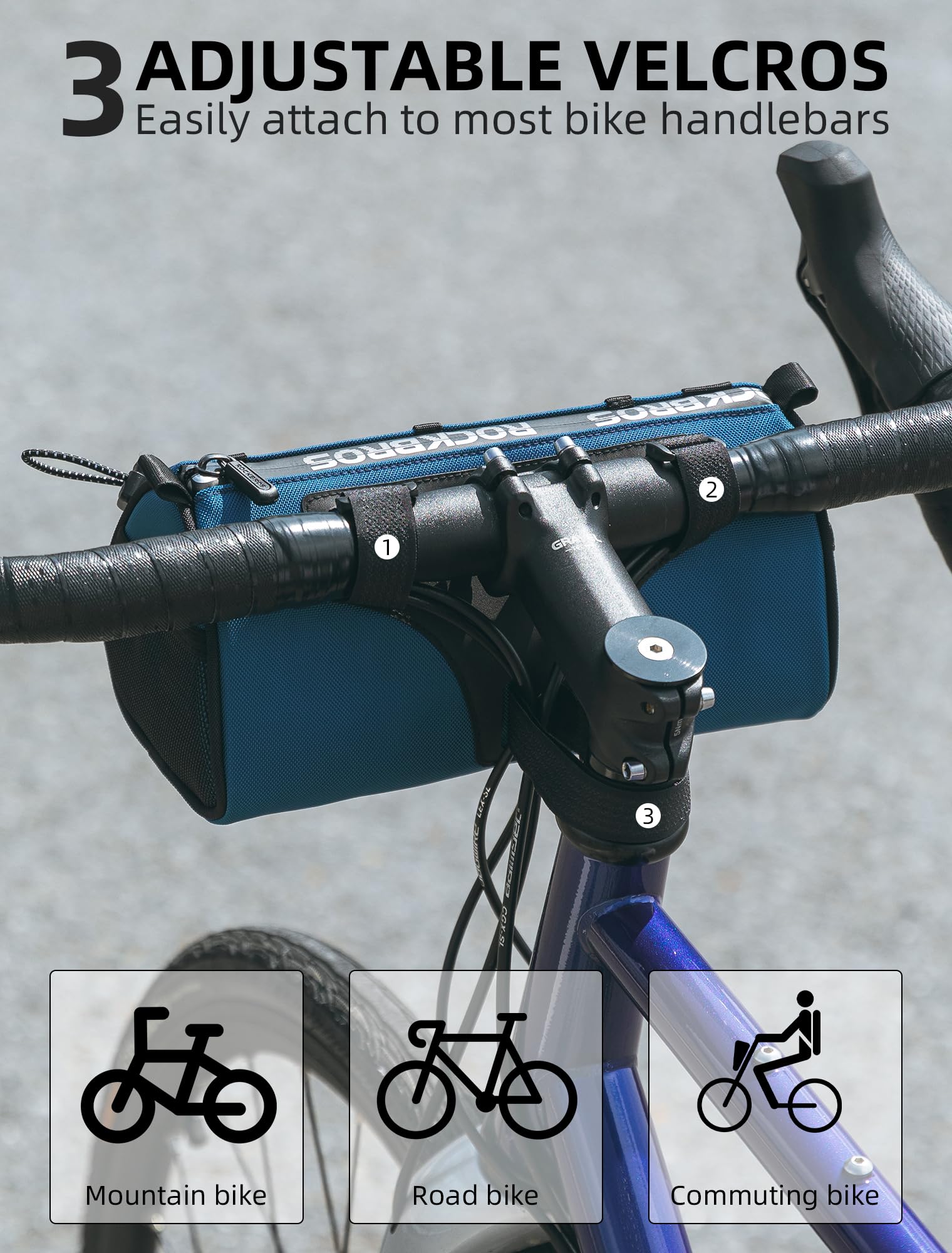 ROCKBROS Bicycle Handlebar Bag with Shoulder Strap 1.5L