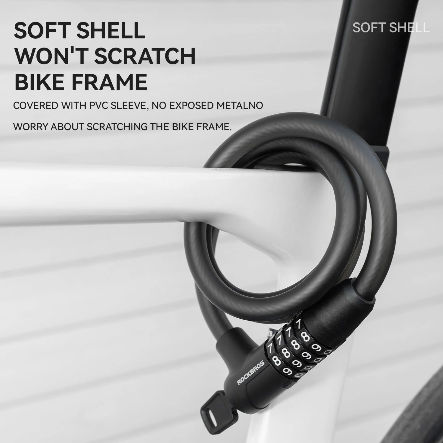 Combination Bike Cable Lock with Key Backup