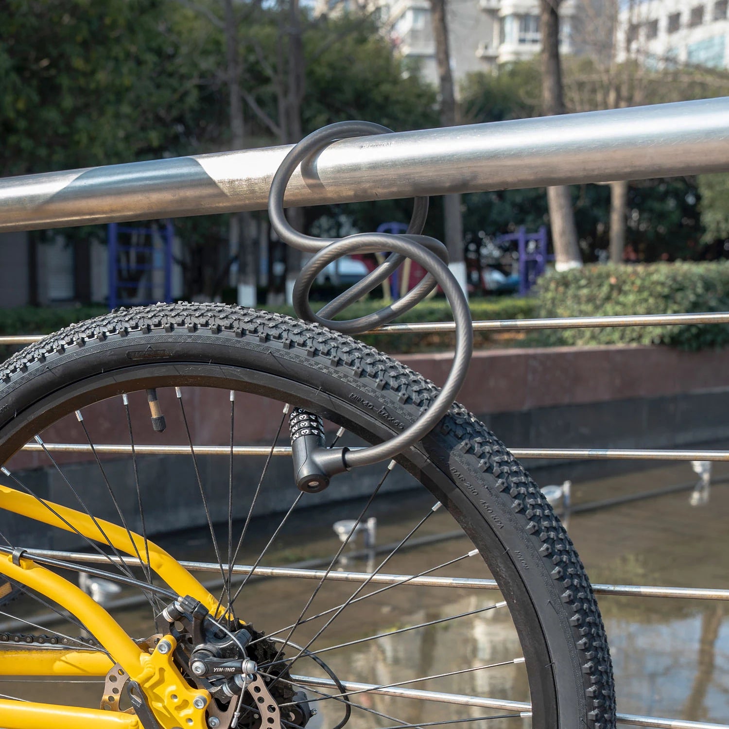 Combination Bike Cable Lock with Key Backup