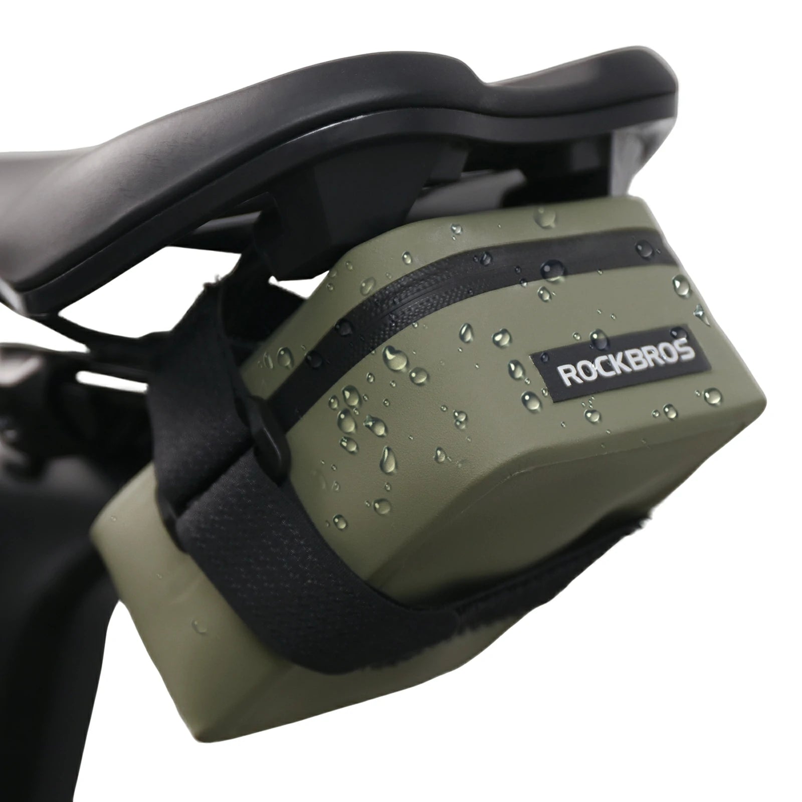 Compact Waterproof Bike Saddle Bag for Tools & Essentials#Color_Gray Green