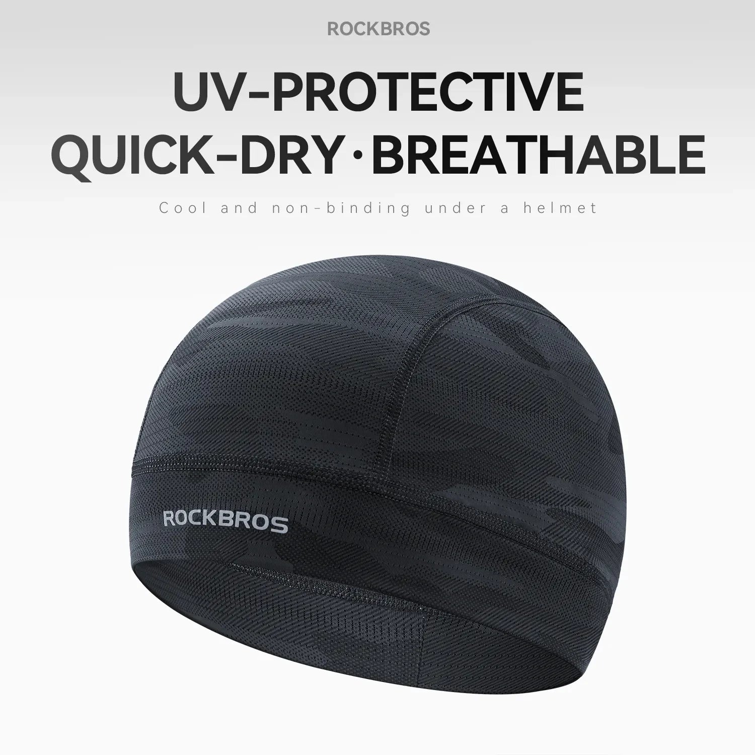 Cooling Cycling Skull Cap with Sweat-Wicking Fabric#Color_Black