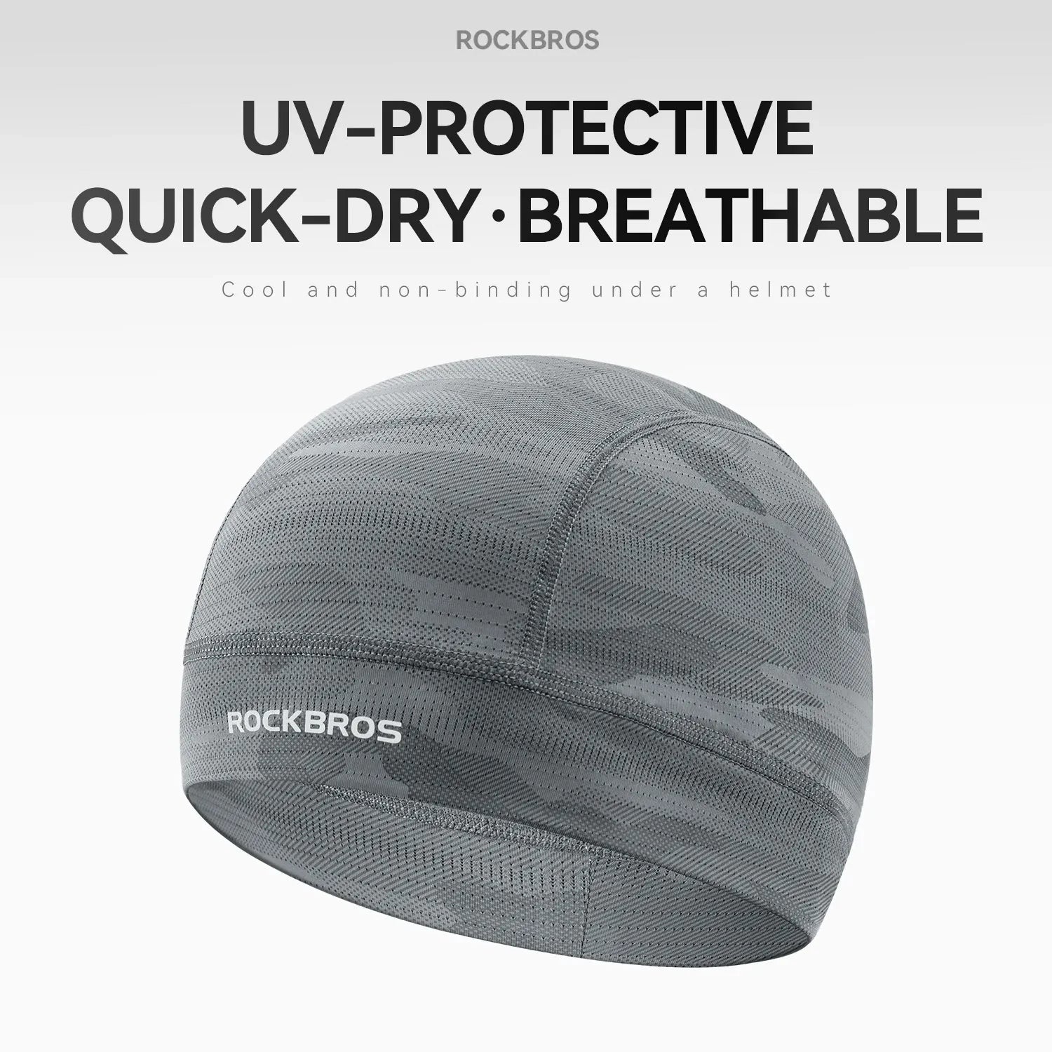 Cooling Cycling Skull Cap with Sweat-Wicking Fabric#Color_Gray