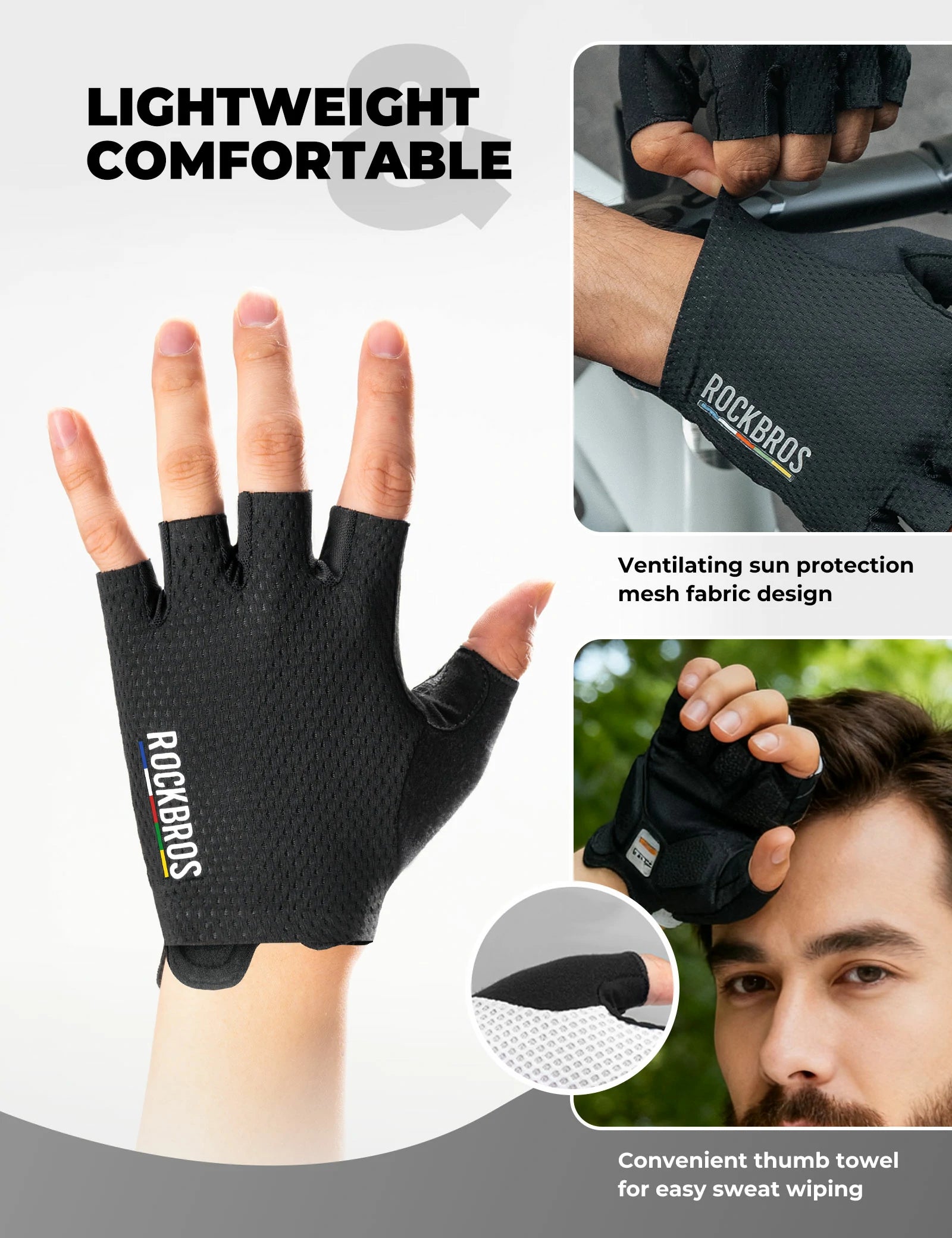 half finger cycling gloves with SBR padding for comfortable bike riding and grip