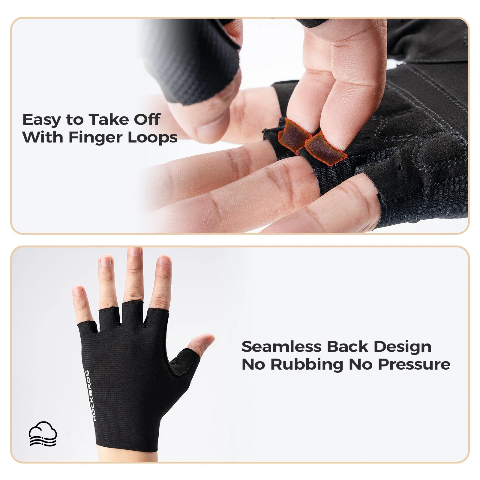 ROCKBROS cycling gloves half finger sbr padded