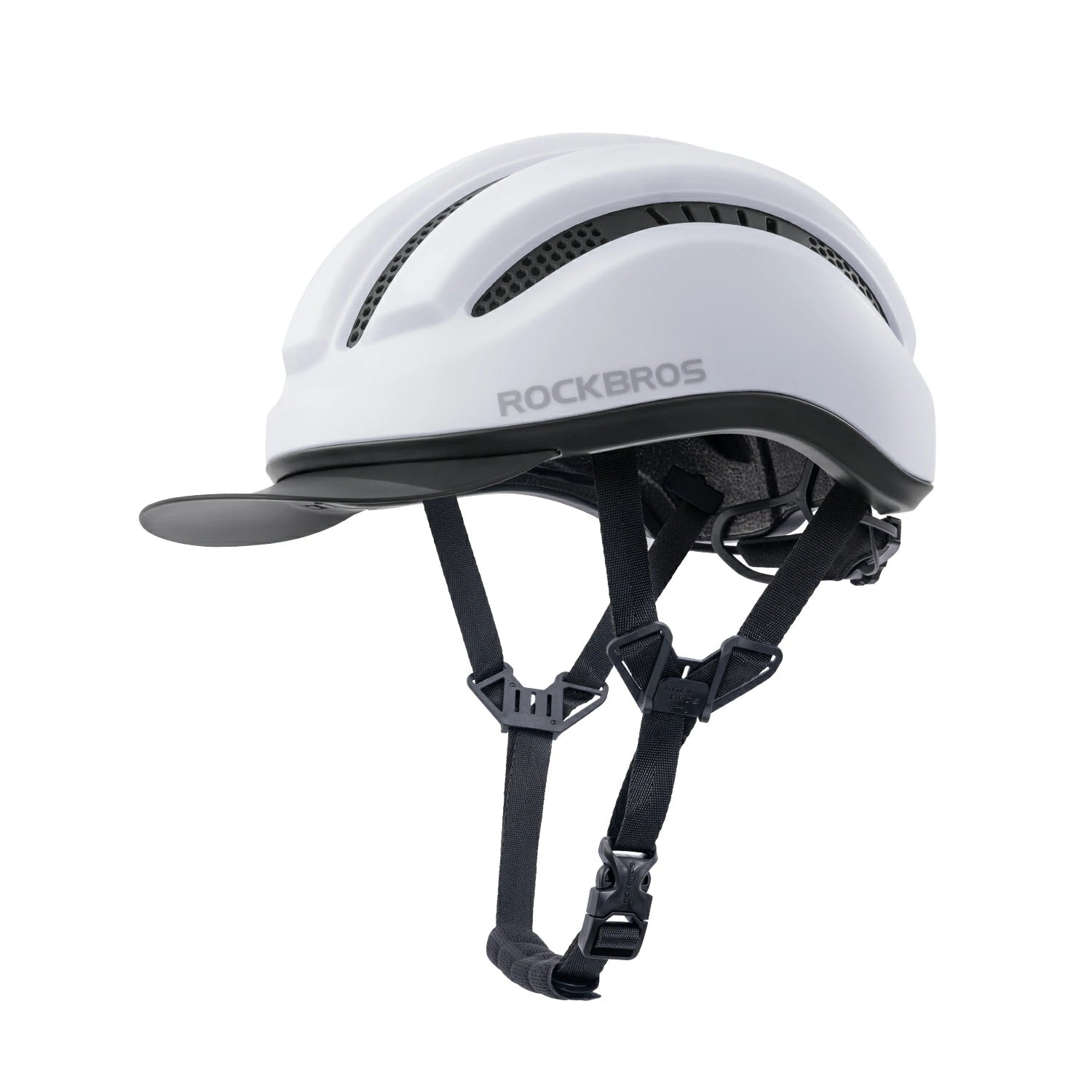 Lightweight Cycling Helmet with Magnetic Visor & Adjustable Fit#Type_Matte White