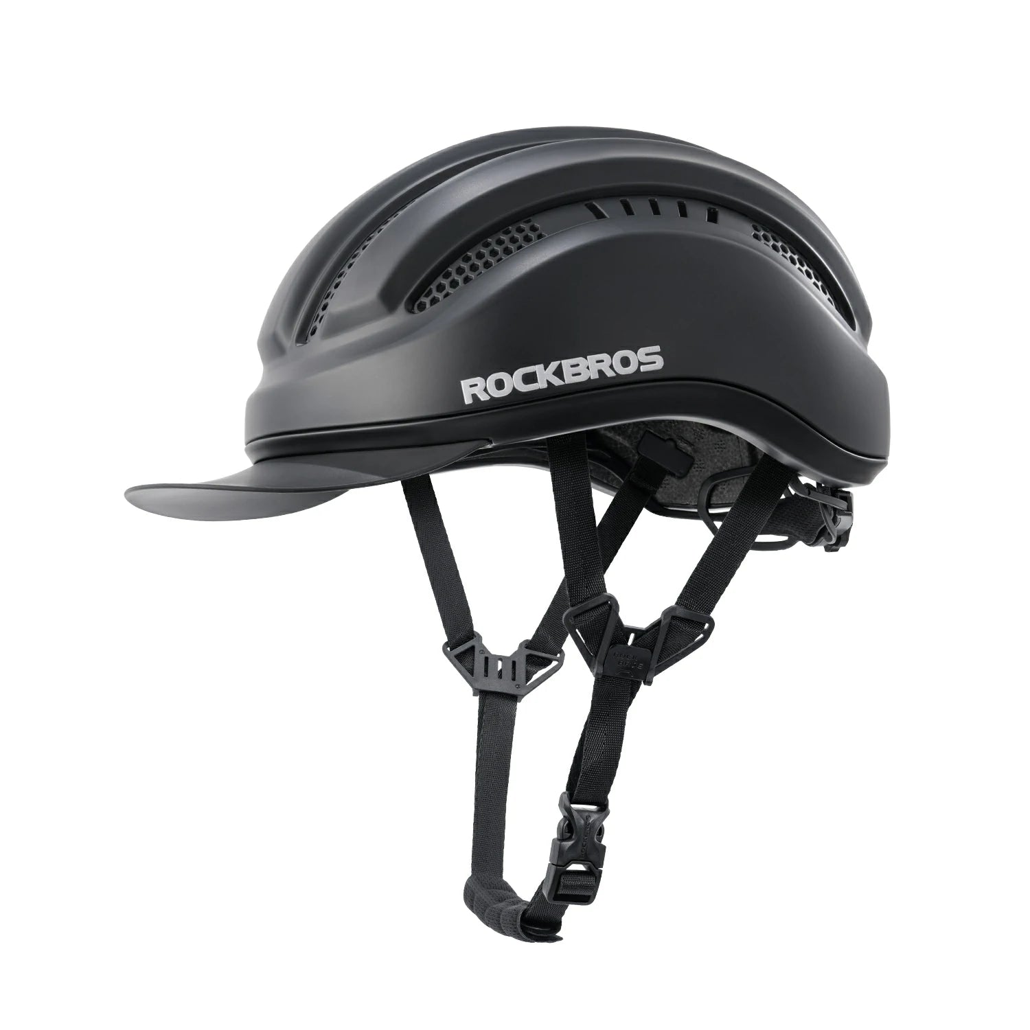 Lightweight Cycling Helmet with Magnetic Visor & Adjustable Fit#Type_Black