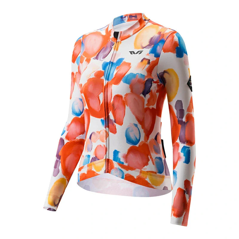 Women’s Long Sleeve Thermal Cycling Jersey – Fleece Lined for Cool Weather