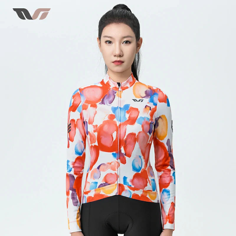 Women’s Long Sleeve Thermal Cycling Jersey – Fleece Lined for Cool Weather