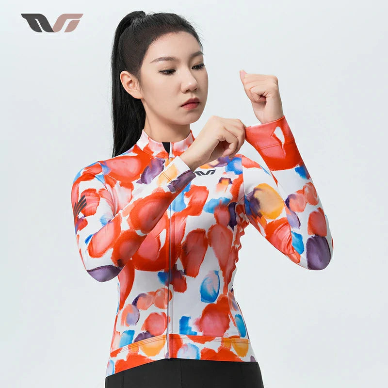 Women’s Long Sleeve Thermal Cycling Jersey – Fleece Lined for Cool Weather