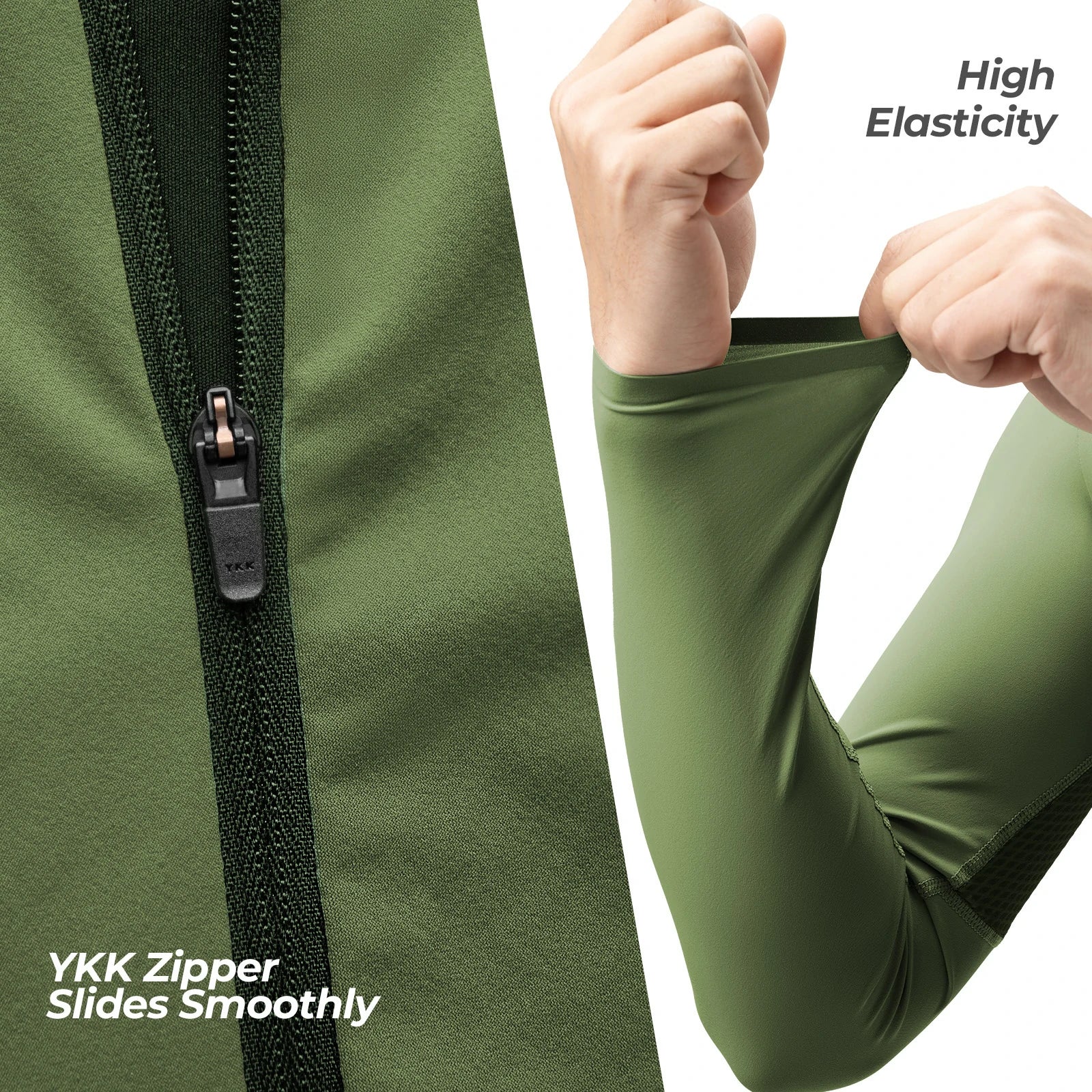 ROCKBROS cycling jersey long sleeve breathable 3 pocket
#Color_Dark Green