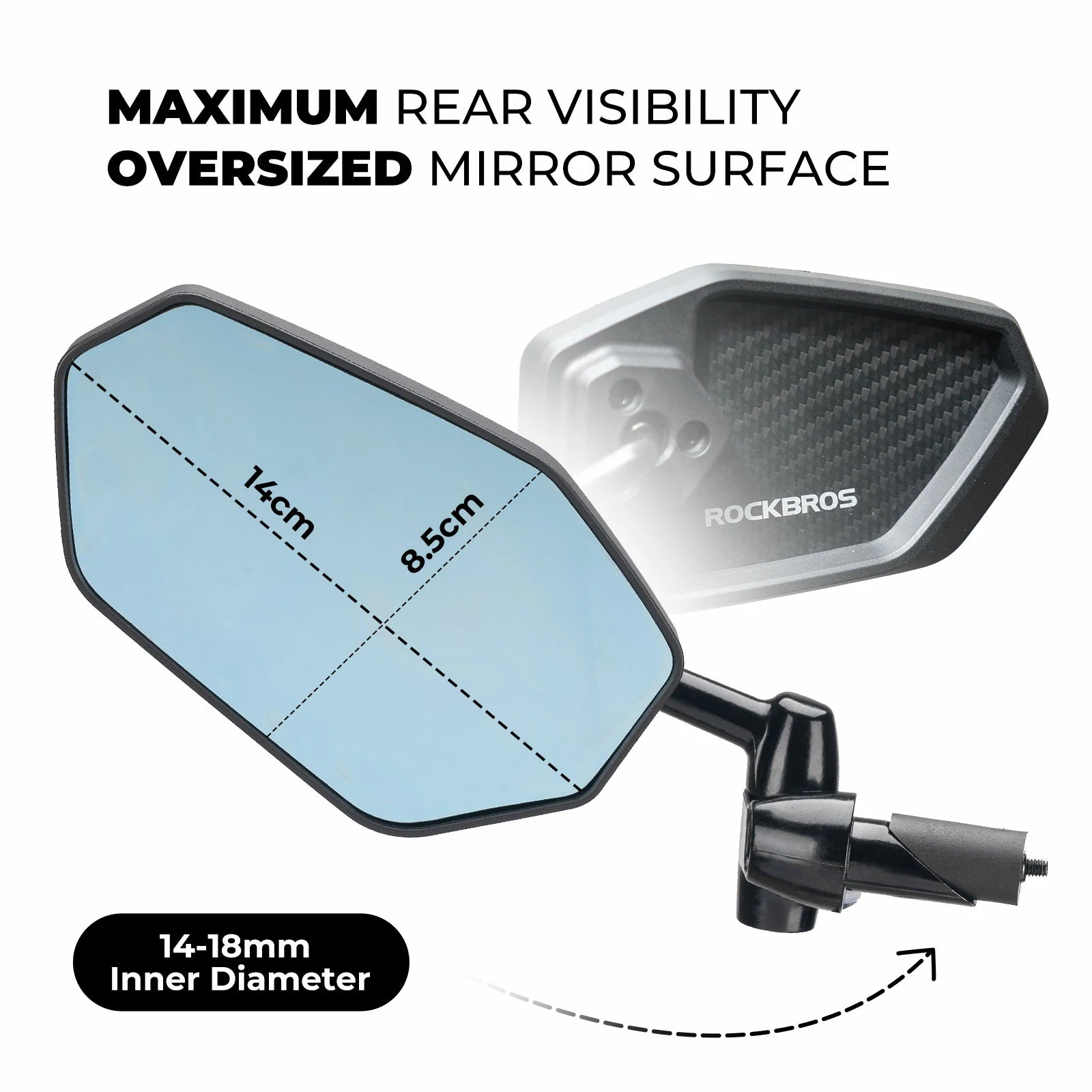 Cycling Mirror Wide-Angle Anti-Glare Rear View#Model_Carbon Fibre Model