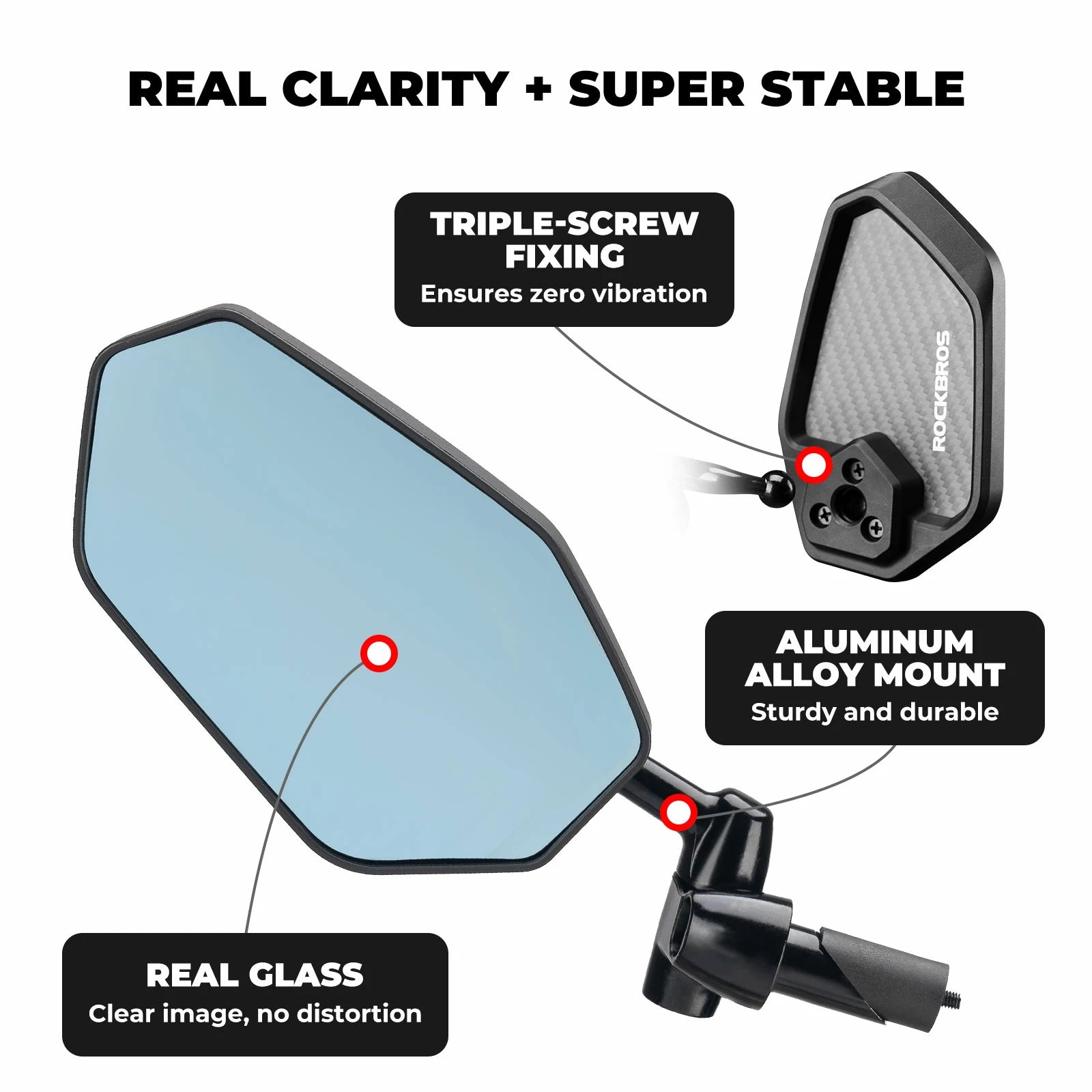 Cycling Mirror Wide-Angle Anti-Glare Rear View