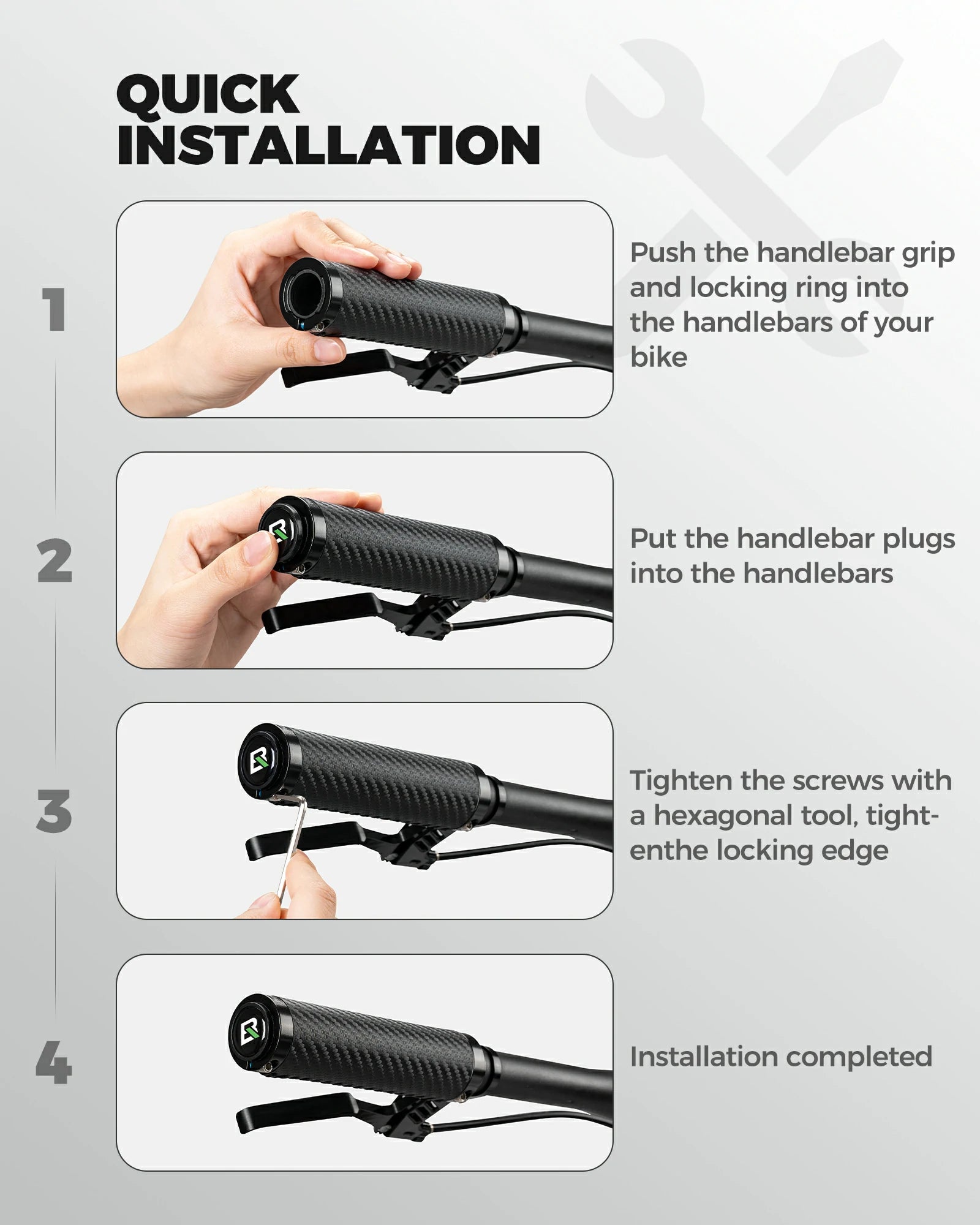 Classic cycling handlebar grips PU leather non-slip 22.2mm lock-on