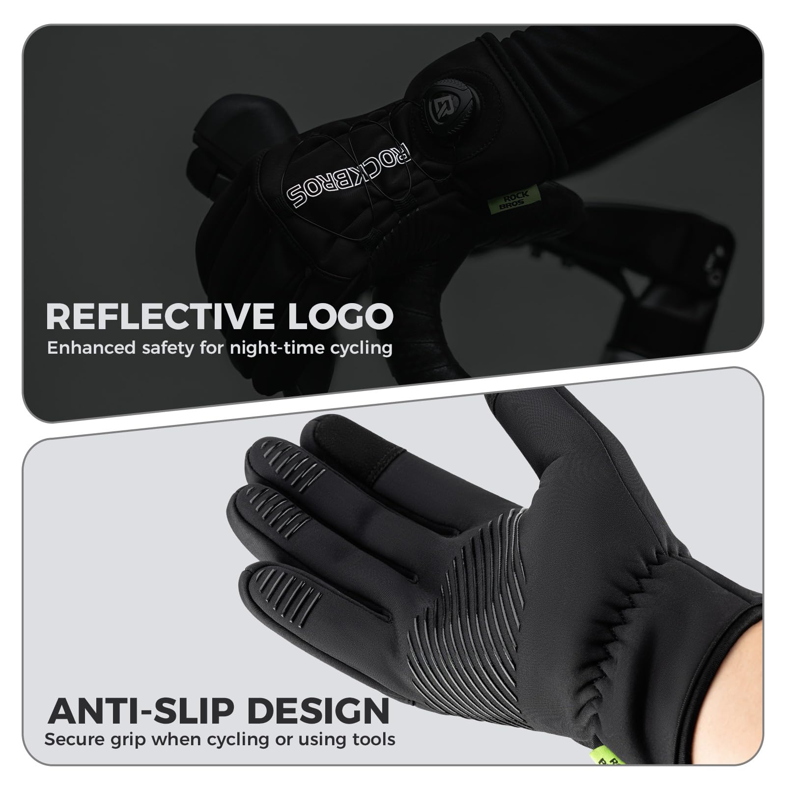 Thermal cycling gloves detail view#Color_Black