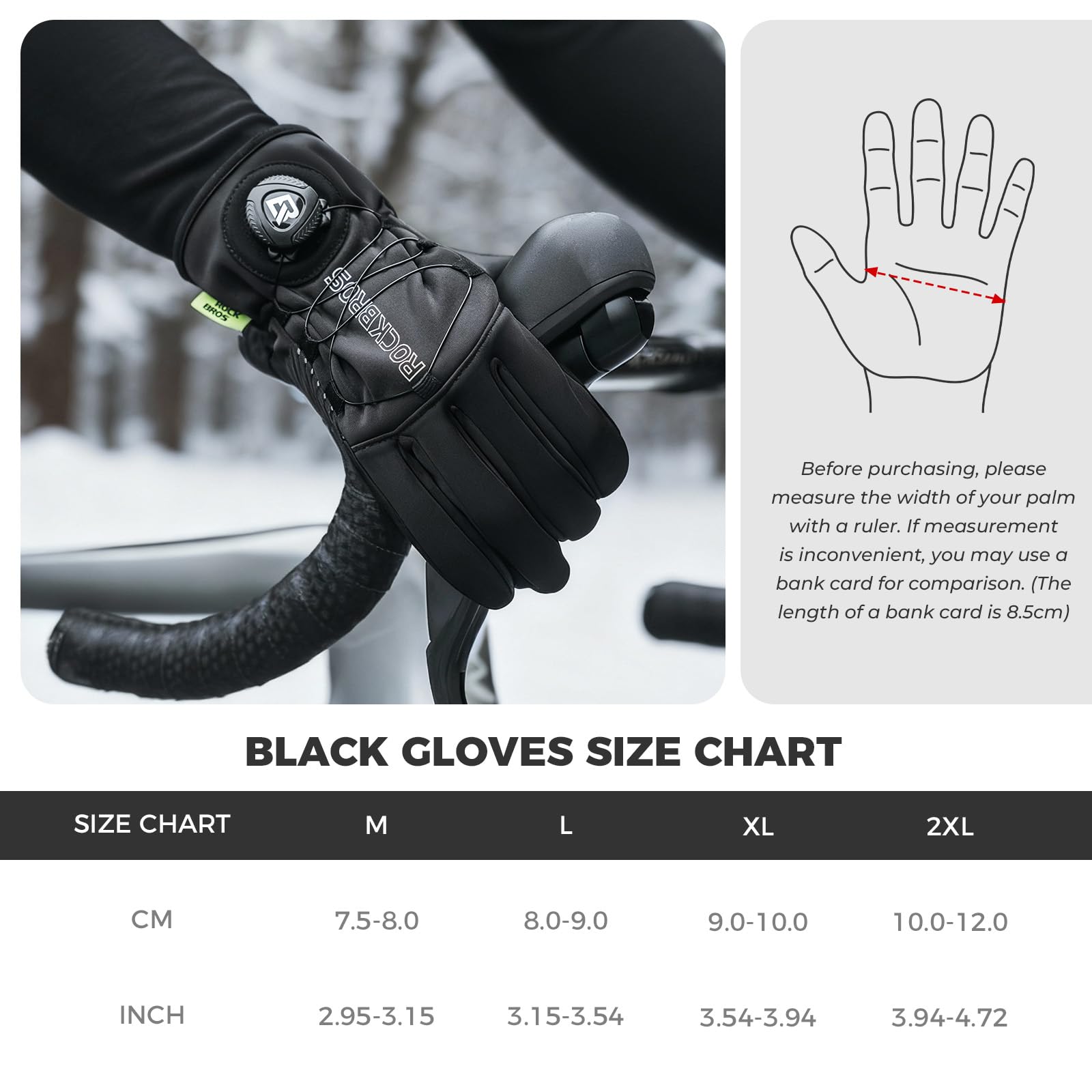 Thermal cycling gloves detail view#Color_Black