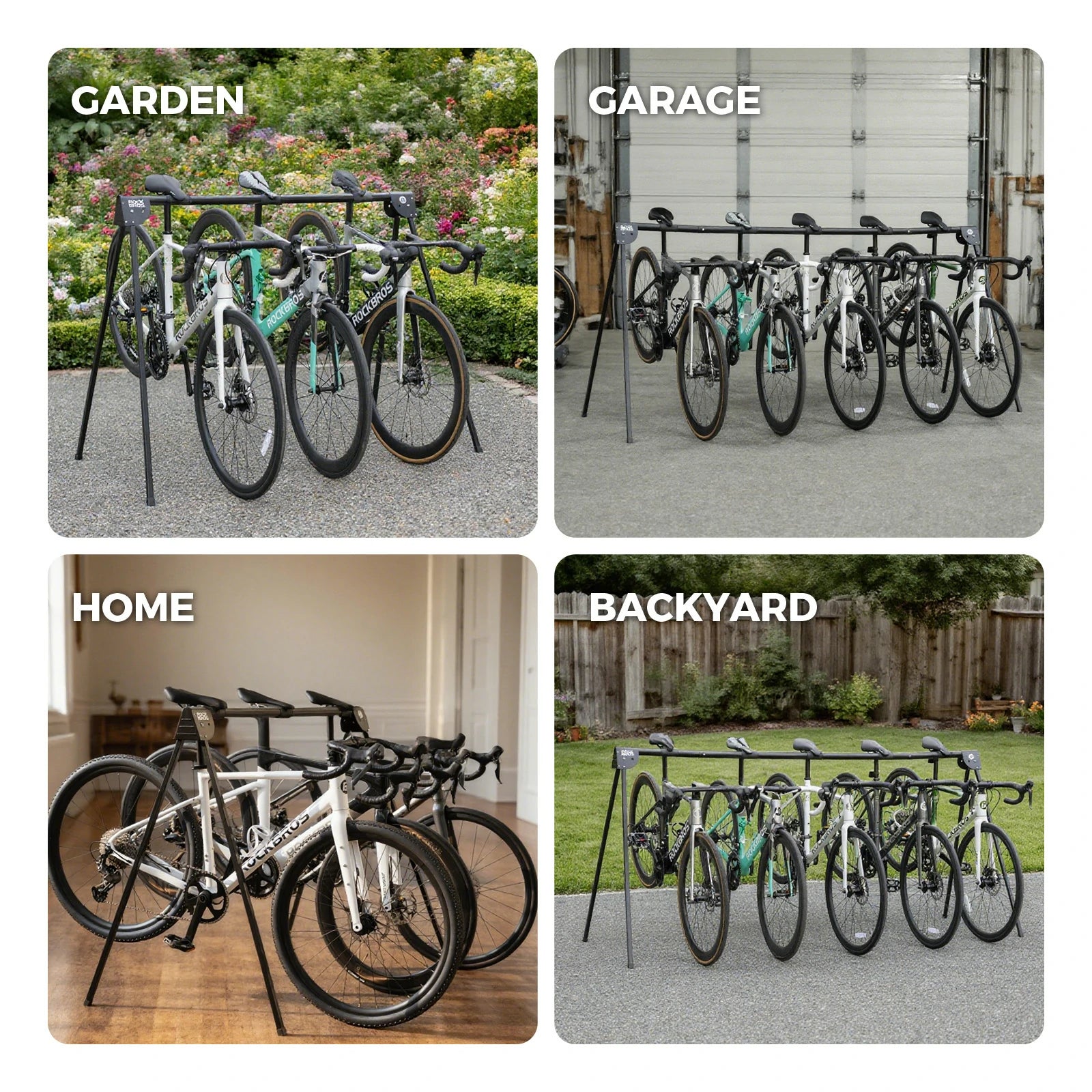bicycle display stand for stable bike parking and storage at home or in the garage