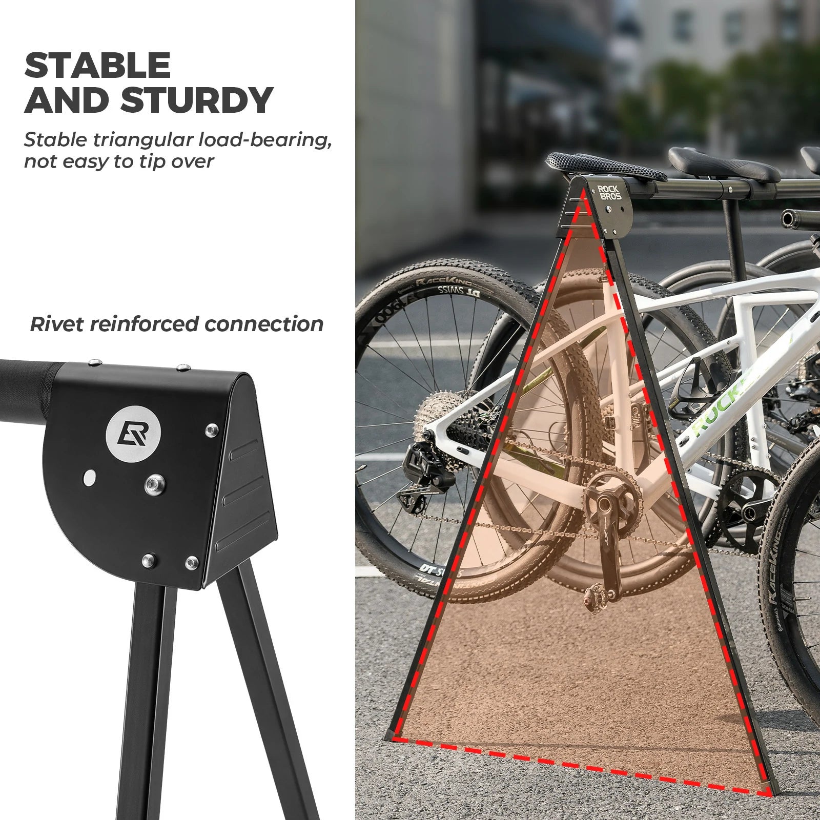 bicycle display stand for stable bike parking and storage at home or in the garage
