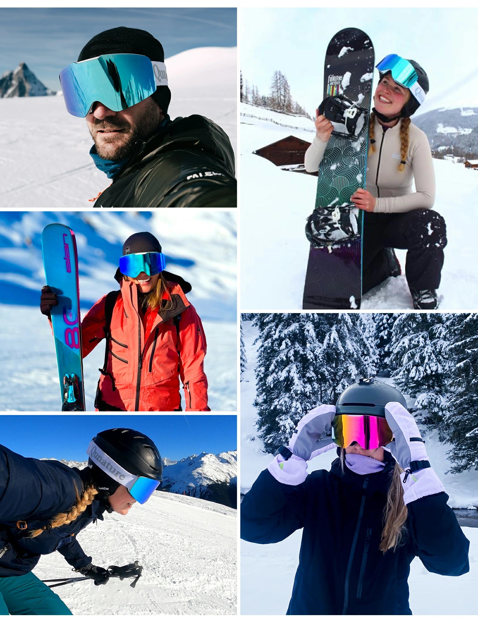 Frameless OTG Ski Goggles UV400 Anti-Fog Snowboard