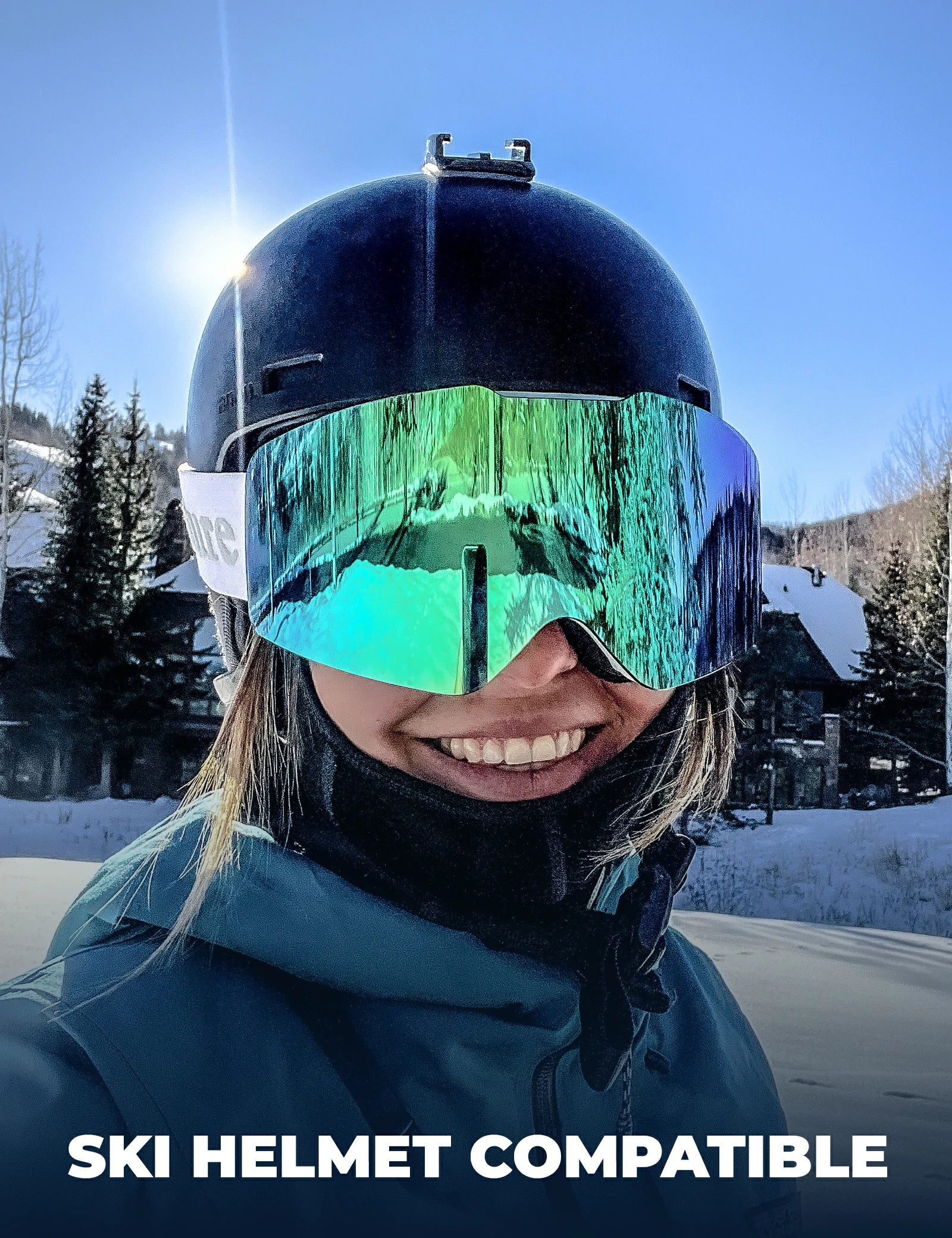 frameless ski goggles with uv400 anti-fog protection