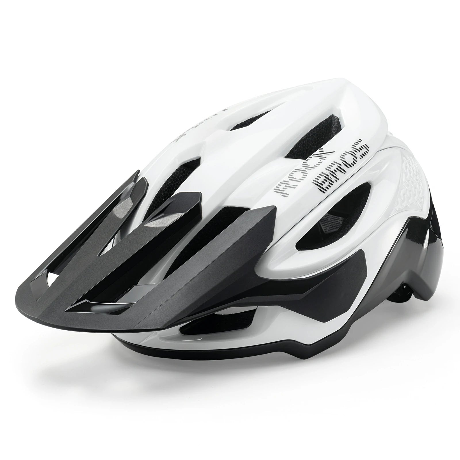 full coverage mountain bike helmet with adjustable visor for trail and downhill riding#Color_White