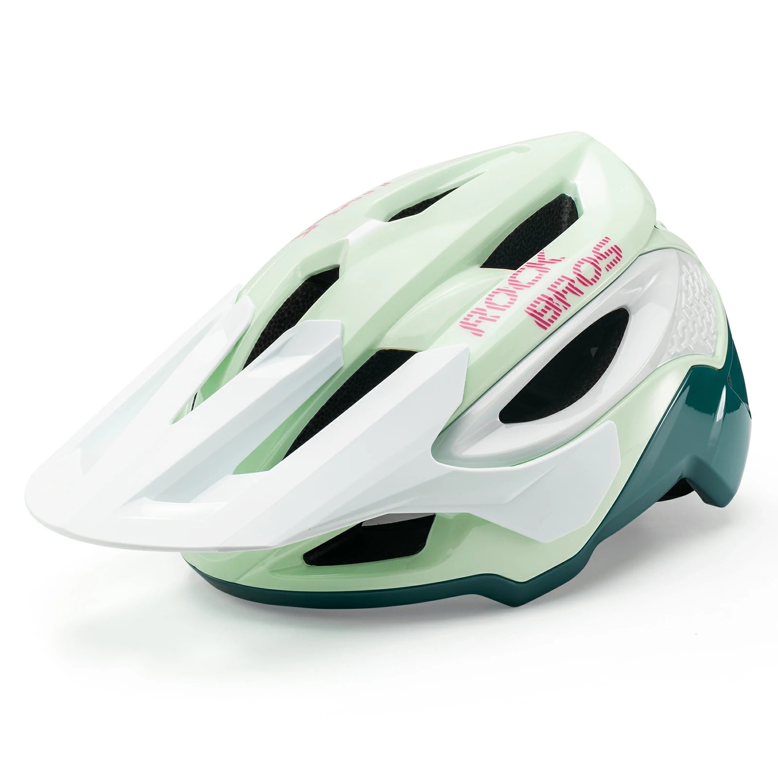 full coverage mountain bike helmet with adjustable visor for trail and downhill riding#Color_Mint Green