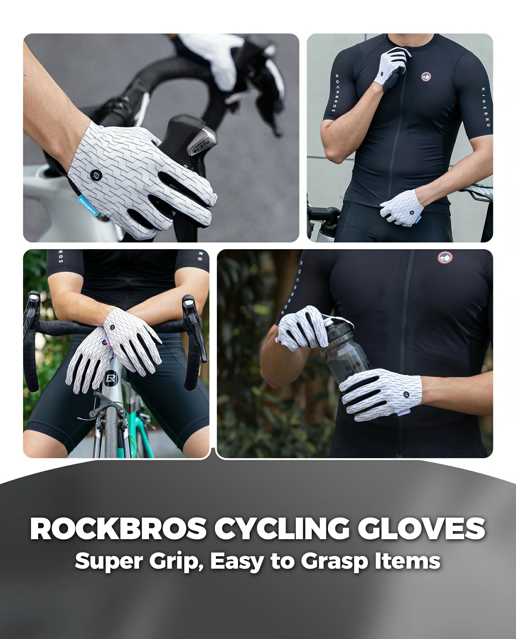 full finger gel padded cycling gloves