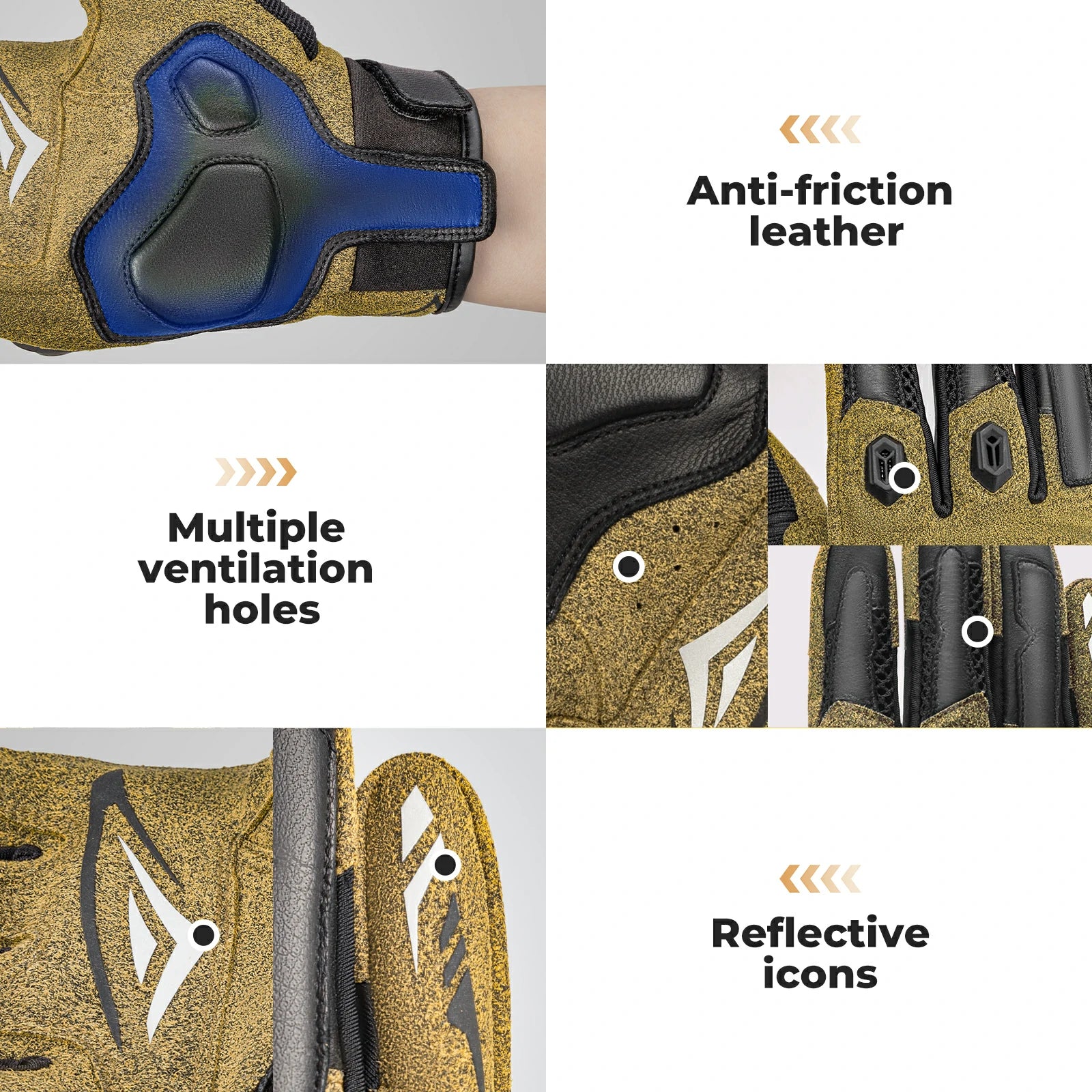 Touchscreen cycling gloves full finger design with gel padding