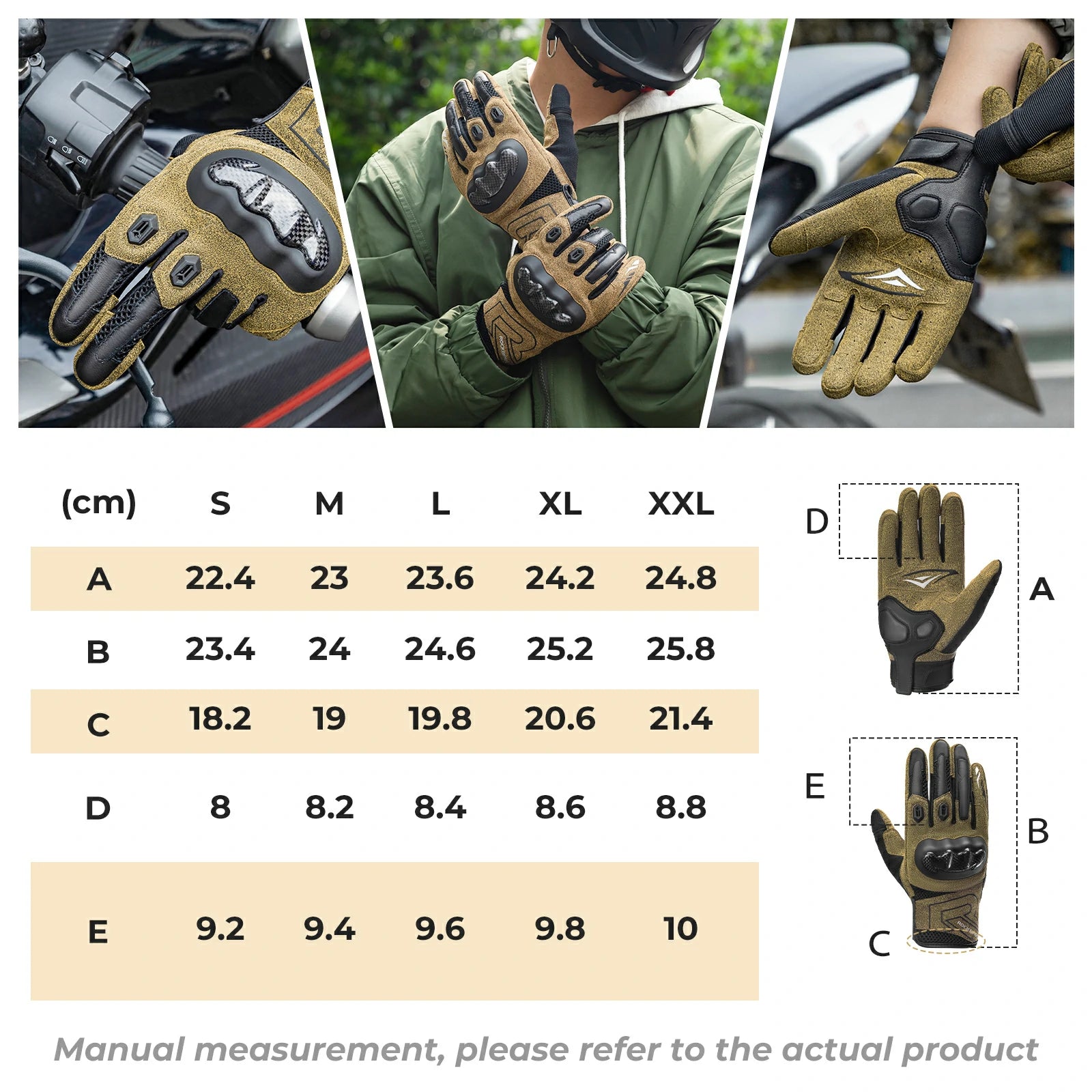 Touchscreen cycling gloves full finger design with gel padding