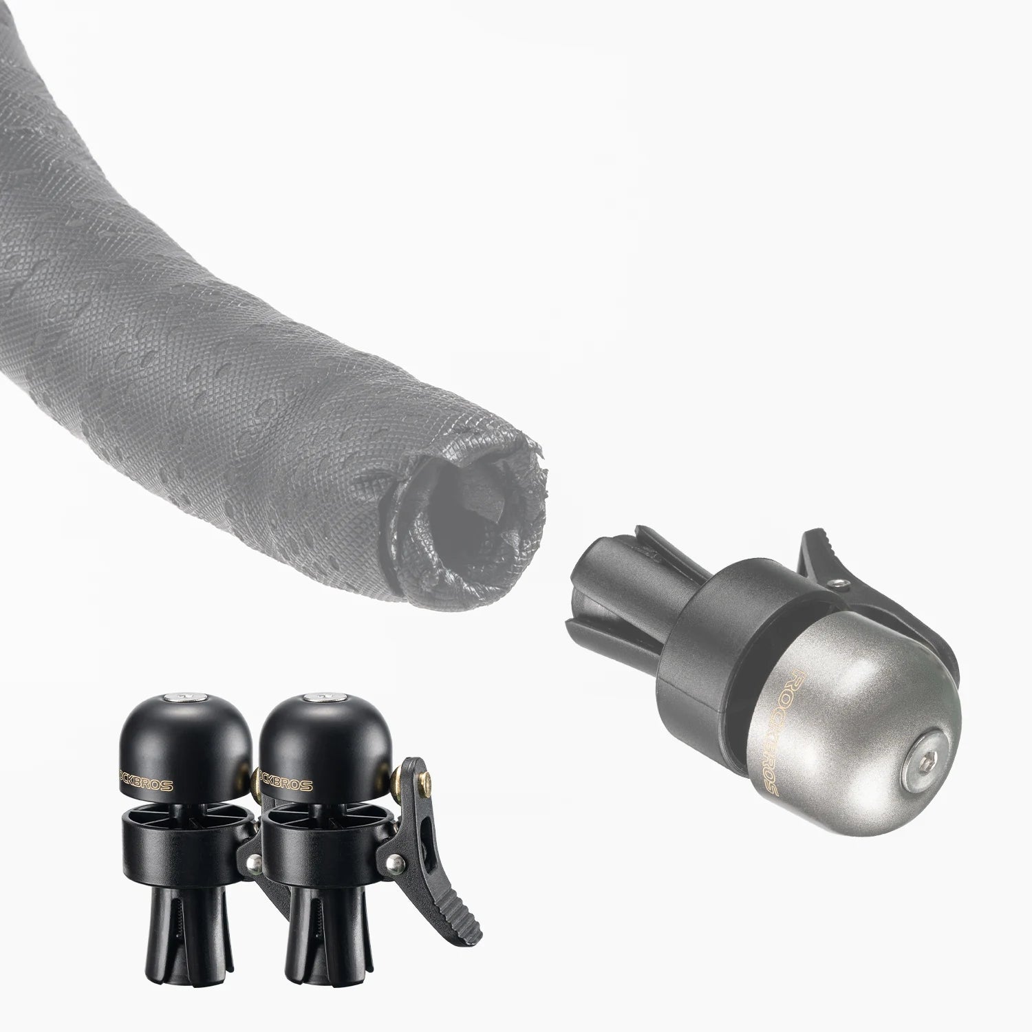 Hidden Handlebar Bike Bell#Type_Black(2 piece)
